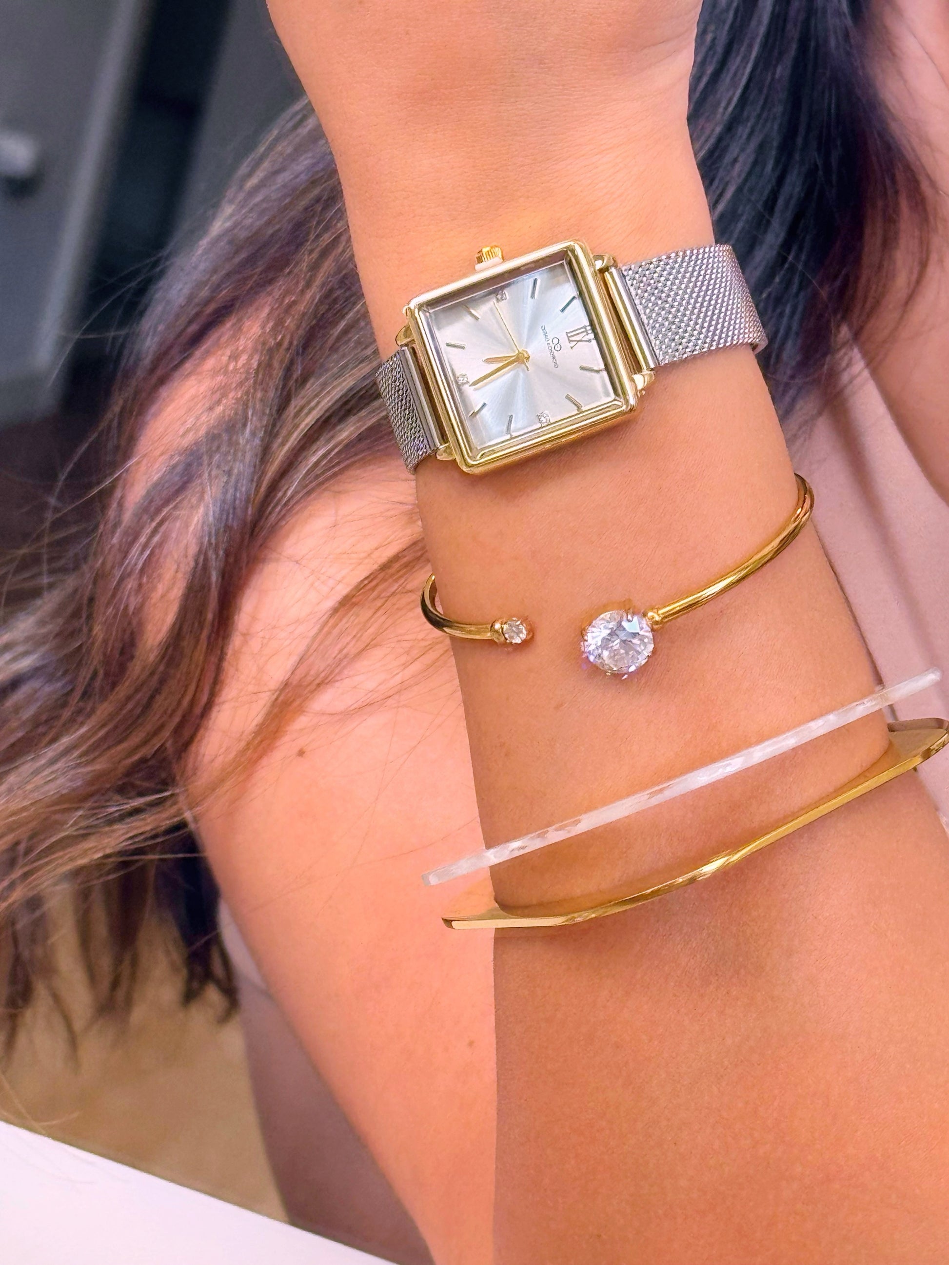 Relógio analógico mostrador quadrado | 7 Cores