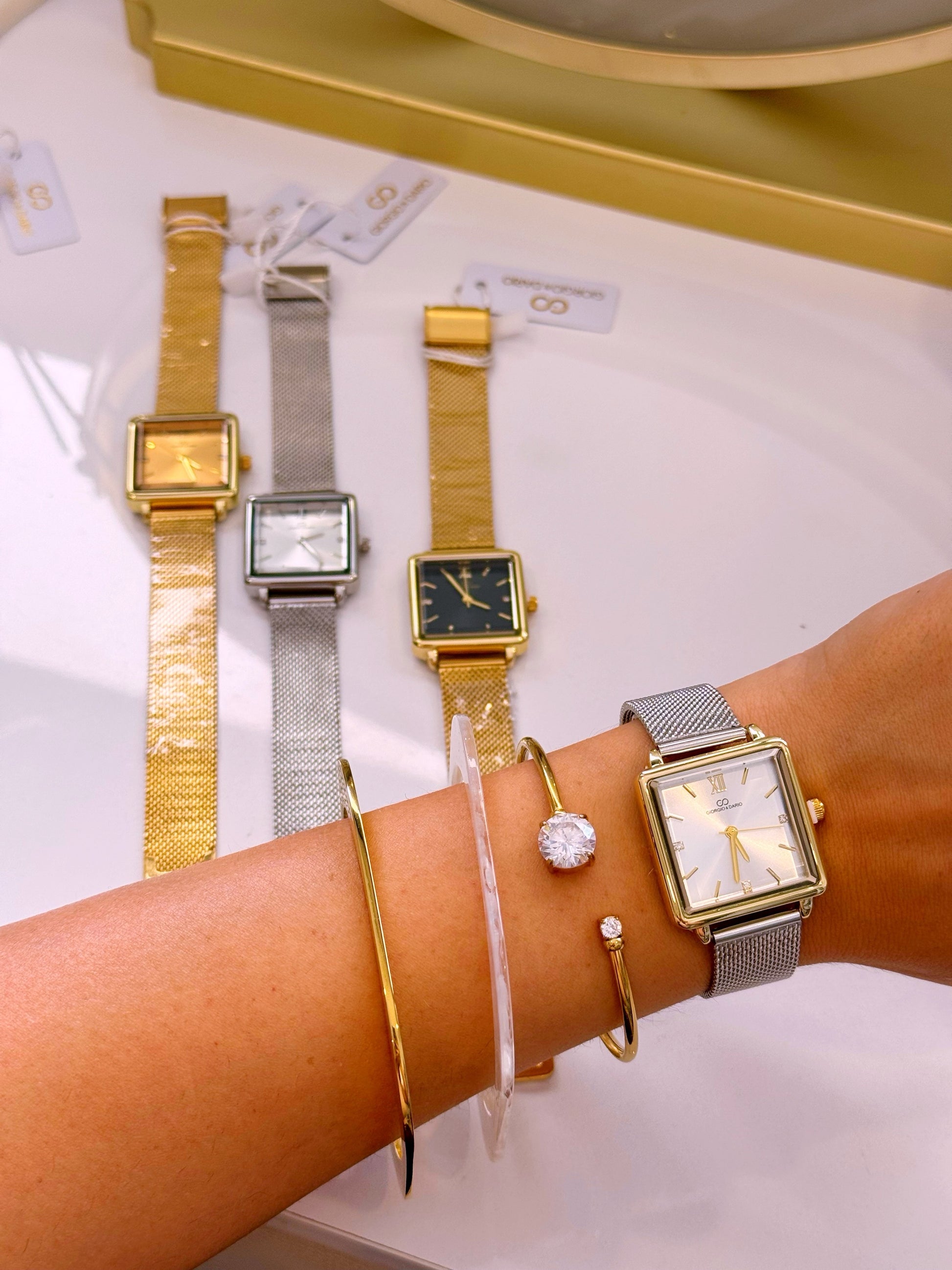 Relógio analógico mostrador quadrado | 7 Cores