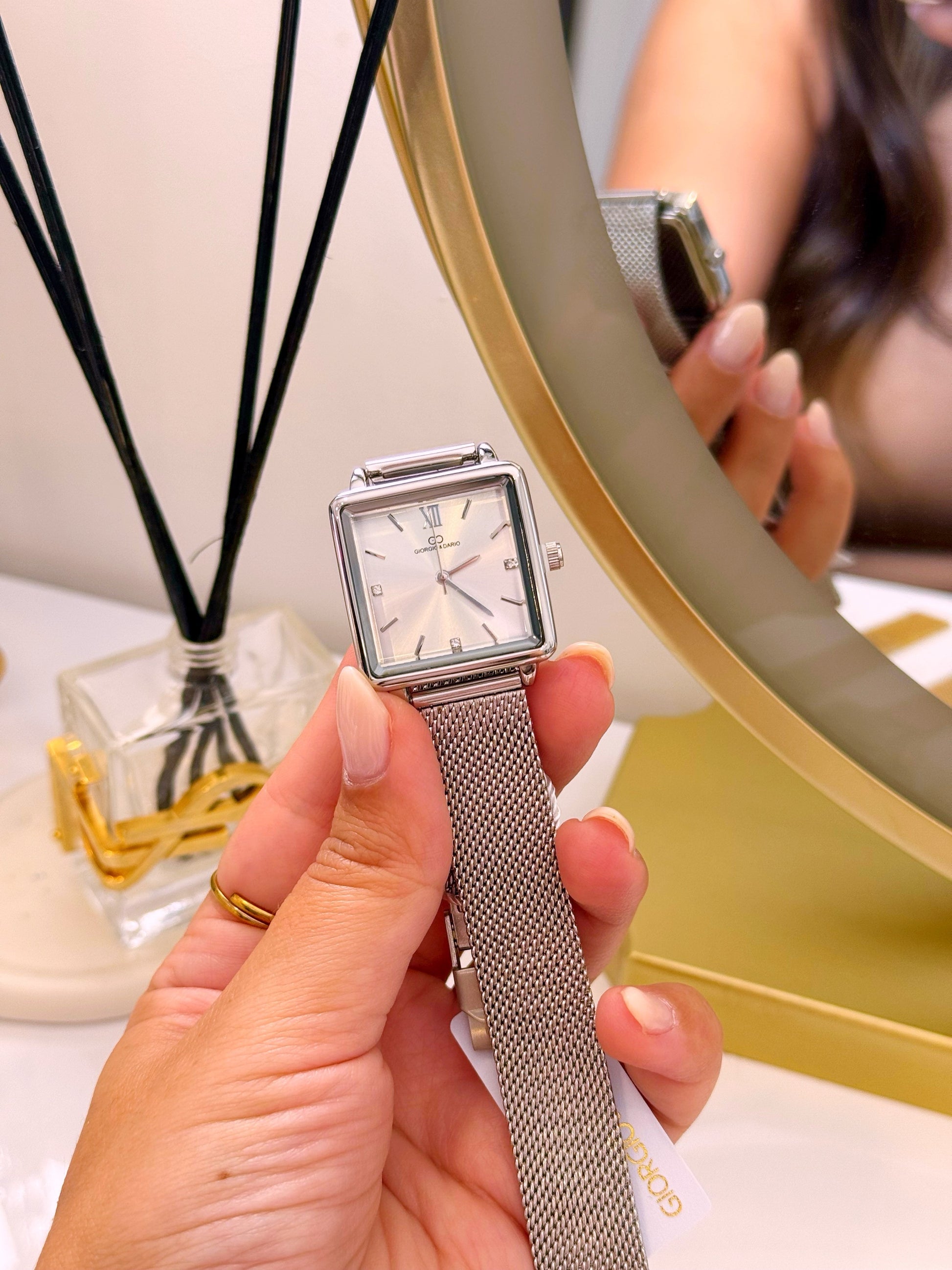 Relógio analógico mostrador quadrado | 7 Cores