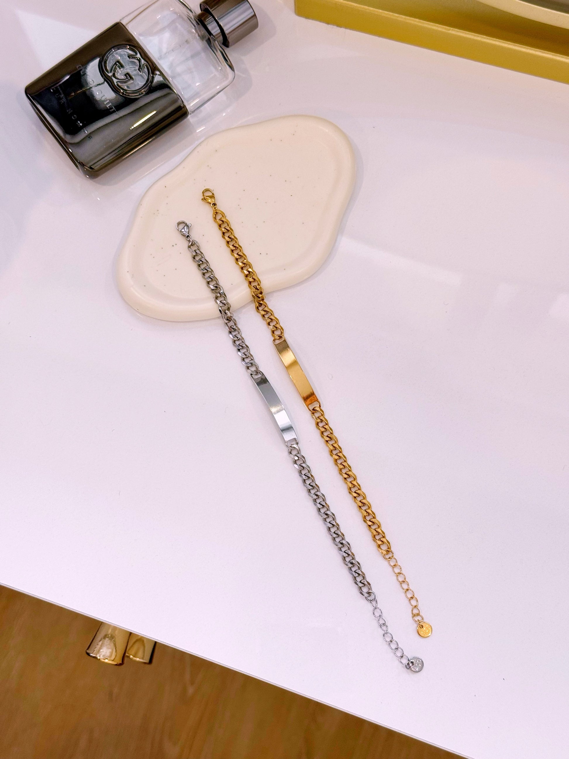 Pulseira de elos com chapa | 2 Cores