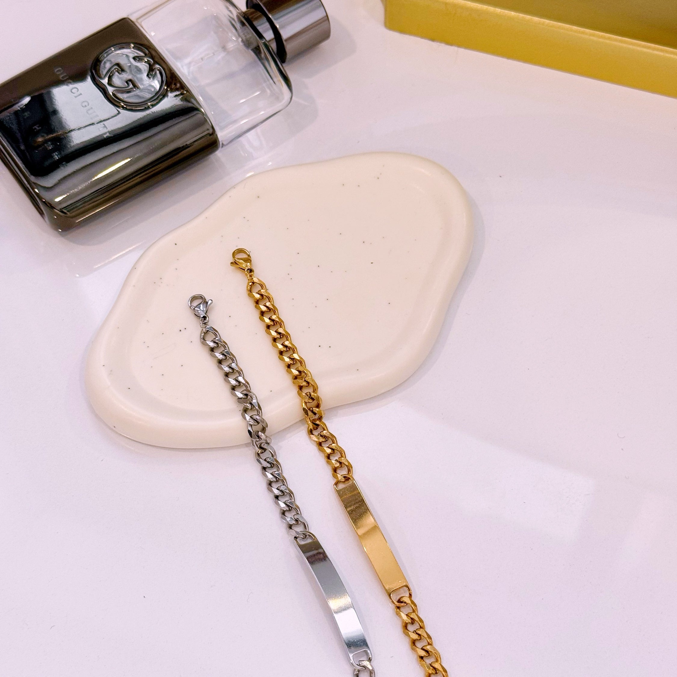 Pulseira de elos com chapa | 2 Cores