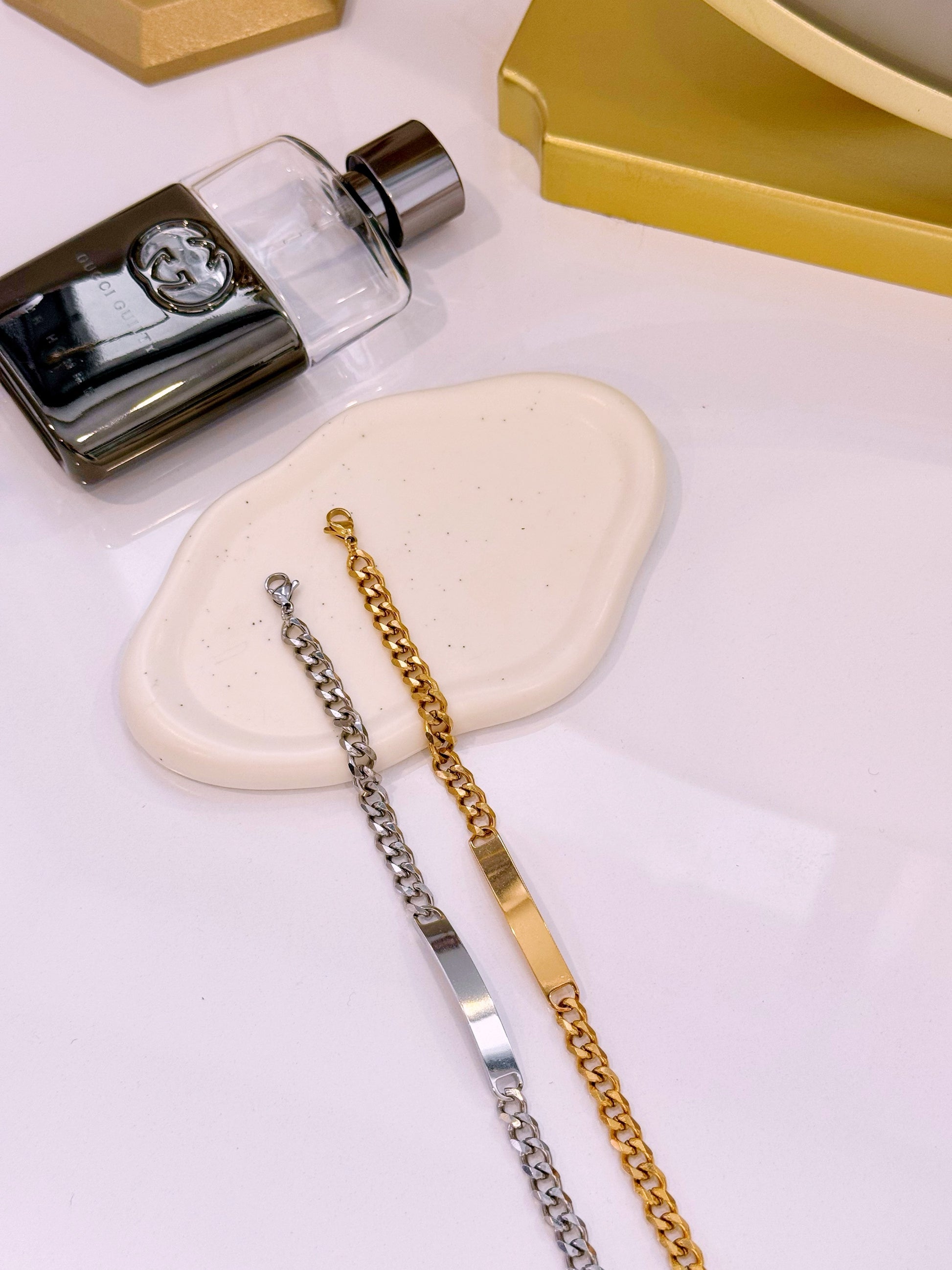 Pulseira de elos com chapa | 2 Cores