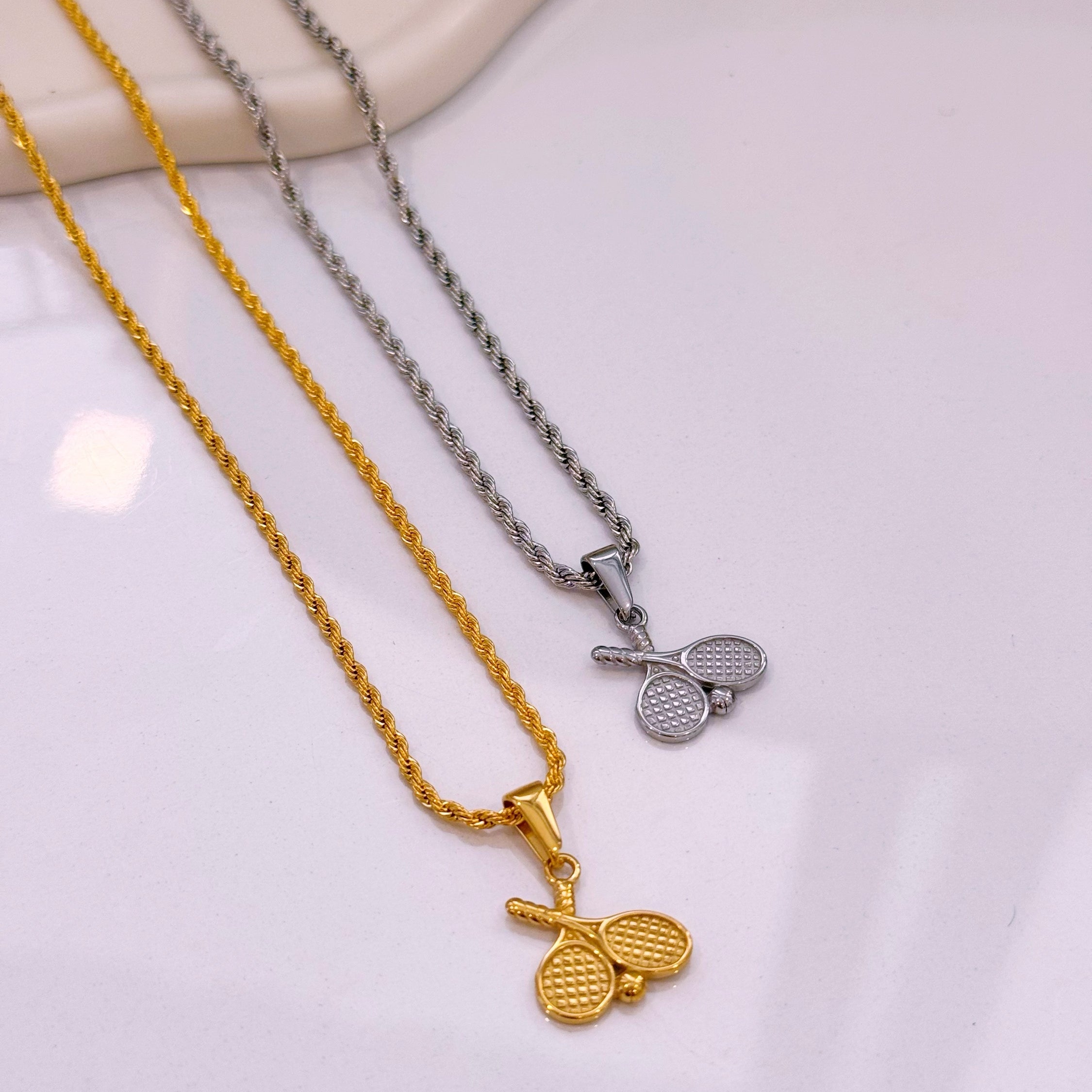 Colar raquetes em pendente | 2 Cores