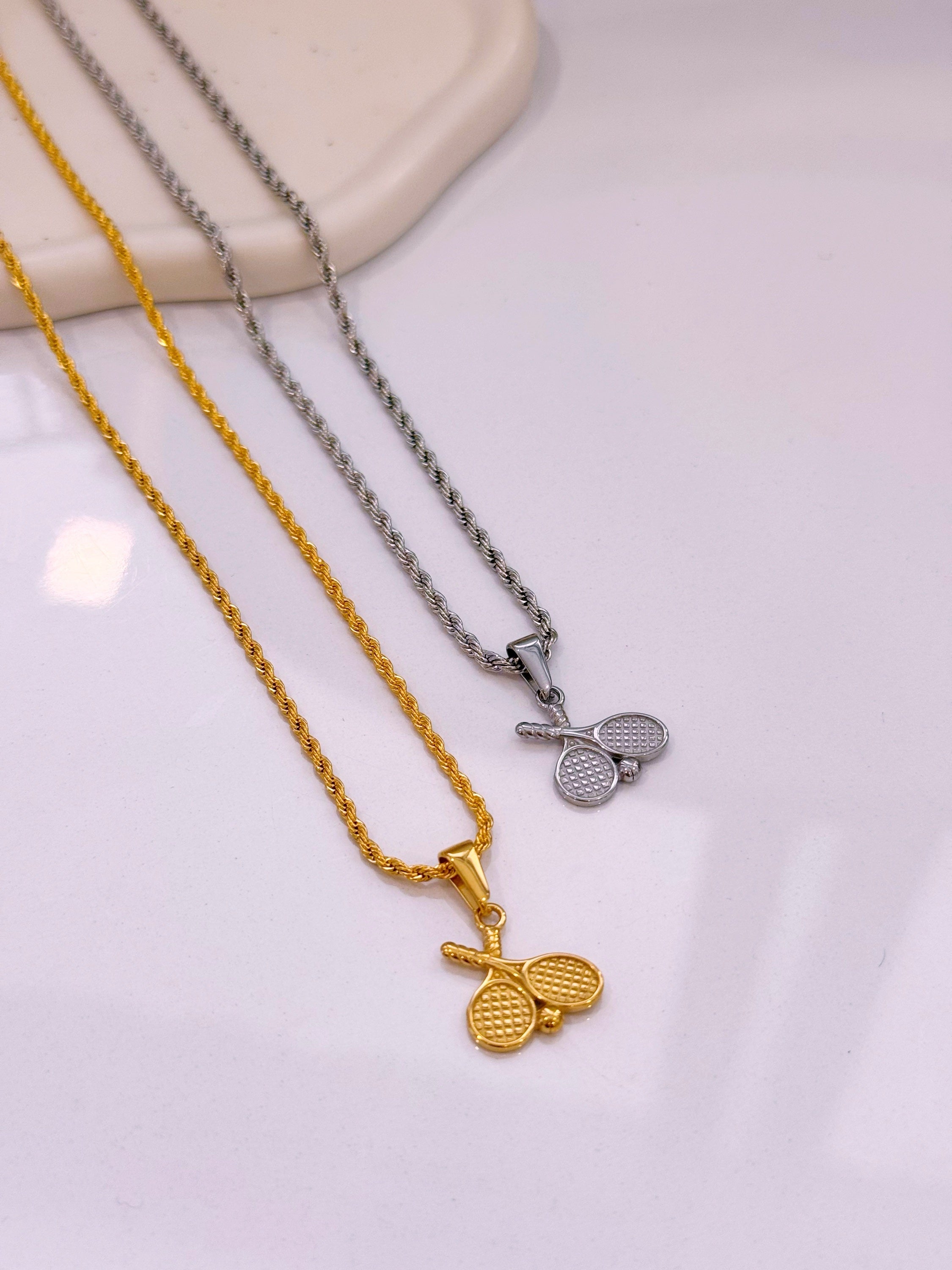 Colar raquetes em pendente | 2 Cores