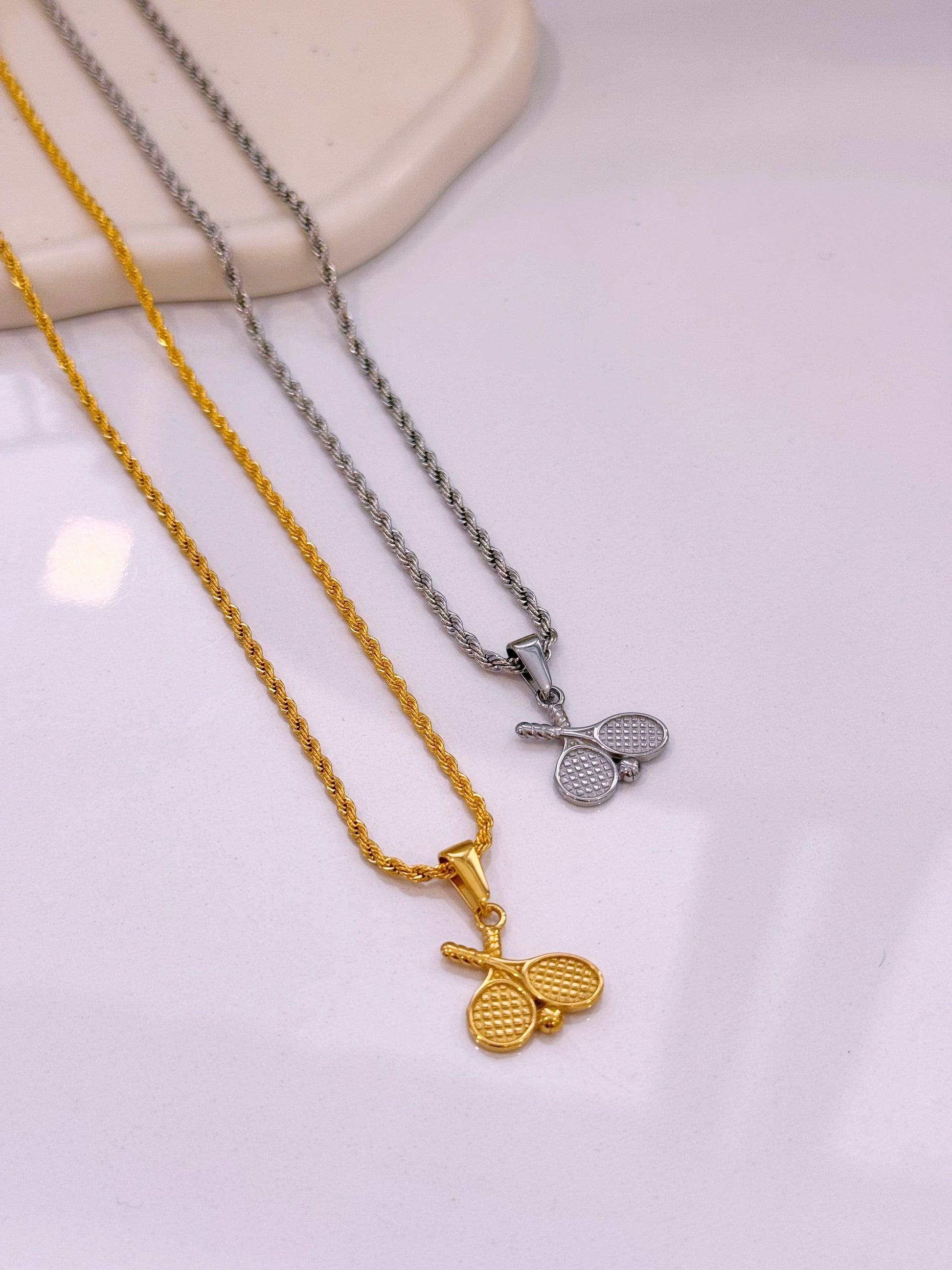 Colar raquetes em pendente | 2 Cores