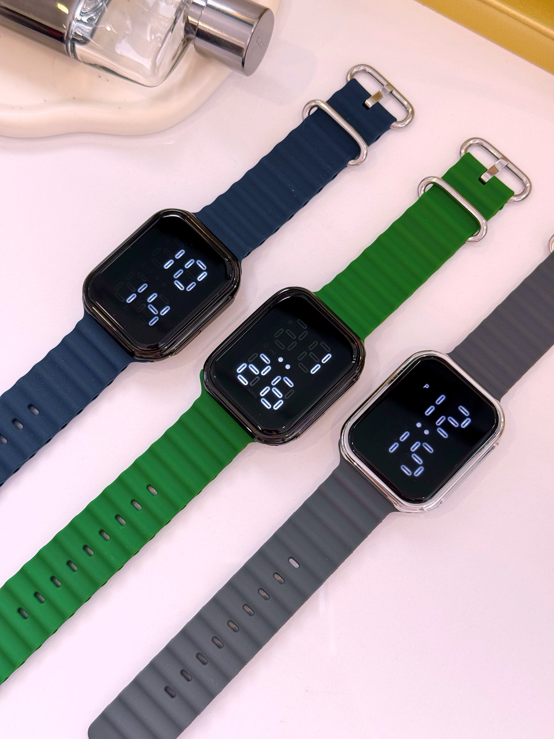 Relógio digital de silicone • retangular touch | 3 Cores