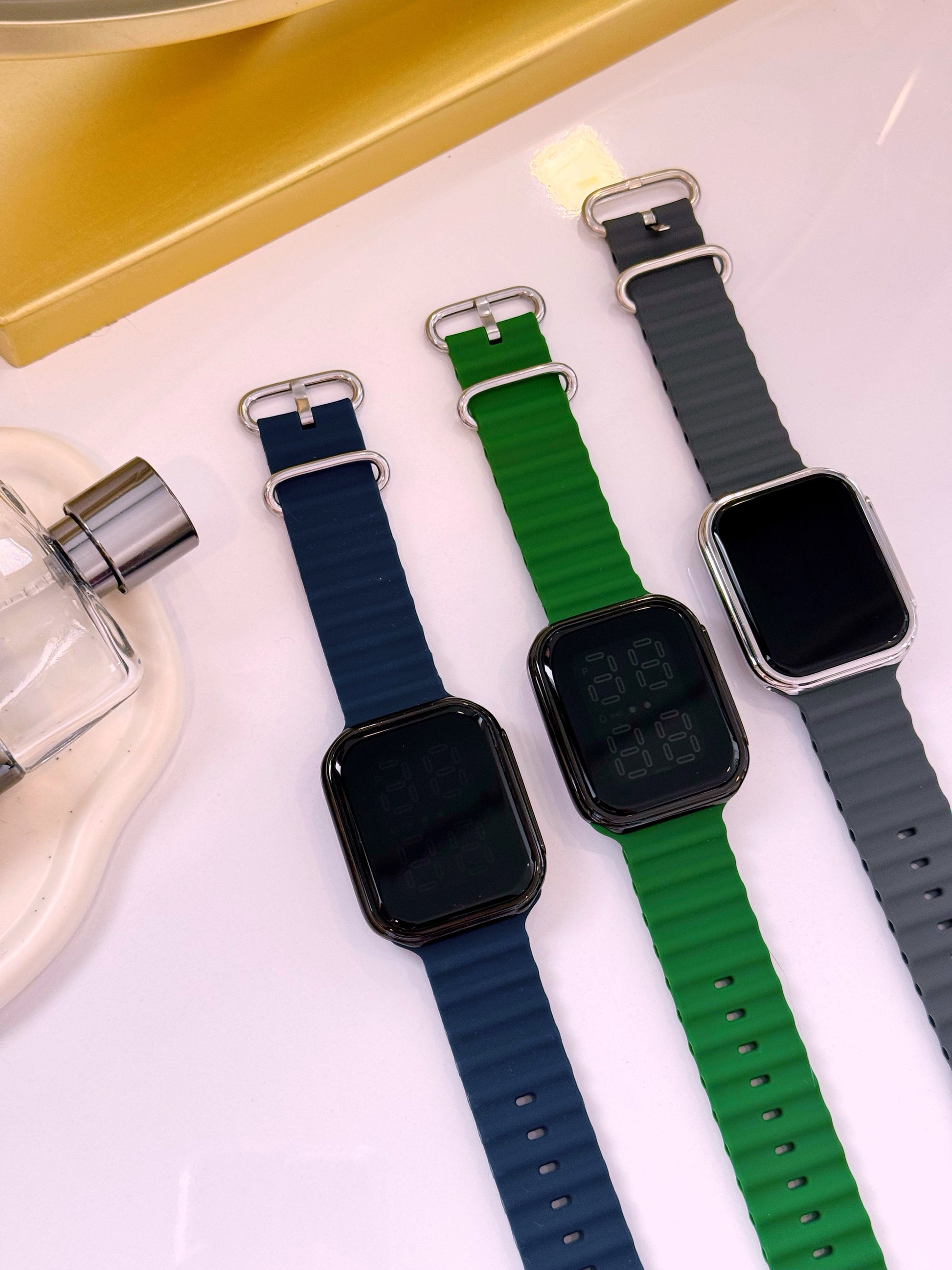 Relógio digital de silicone • retangular touch | 3 Cores