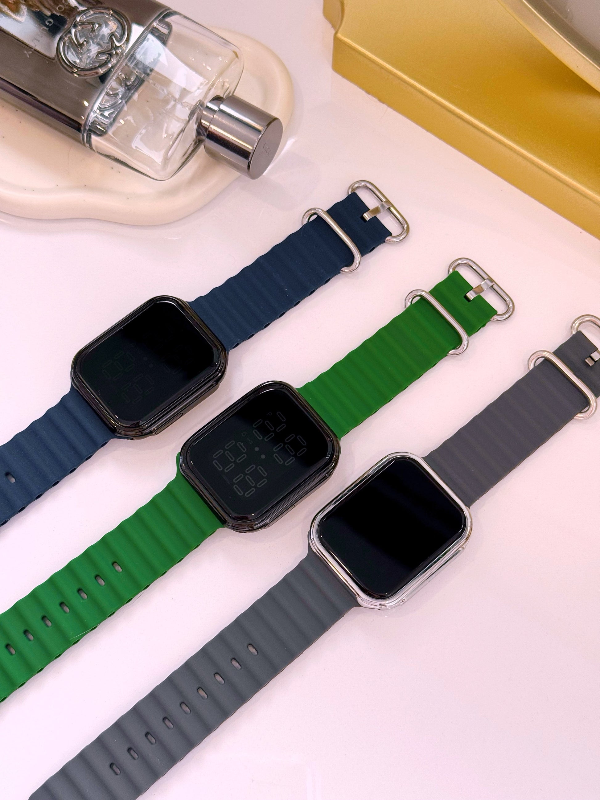 Relógio digital de silicone • retangular touch | 3 Cores