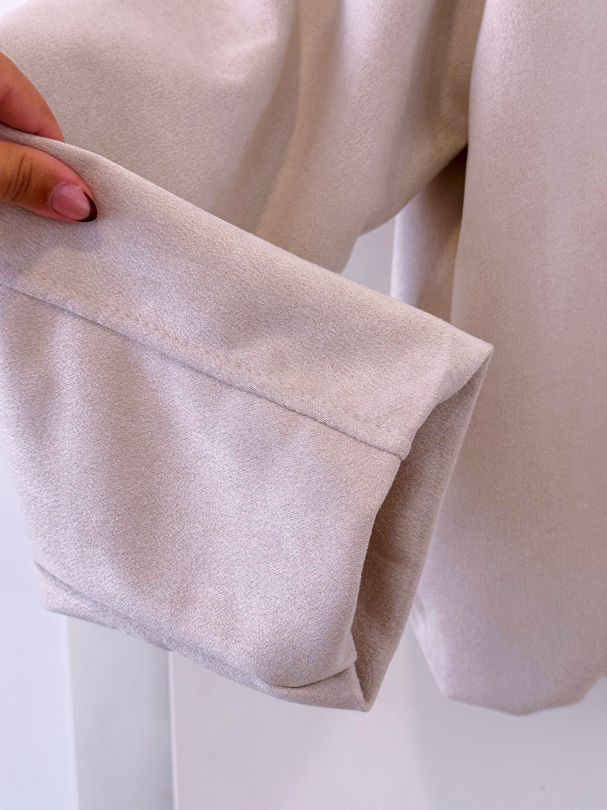 Casaco bomber abalonado efeito camurça | Bege