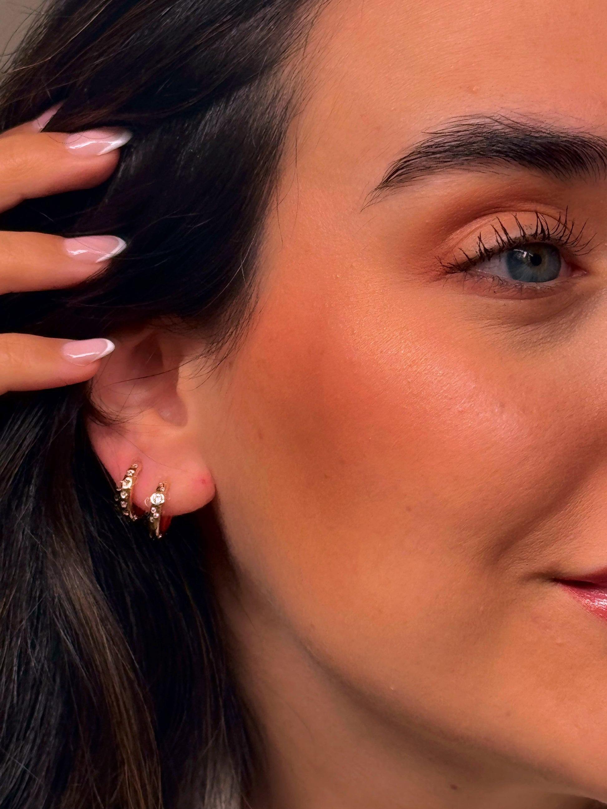 Argolinhas com brilhantes | Rose Gold