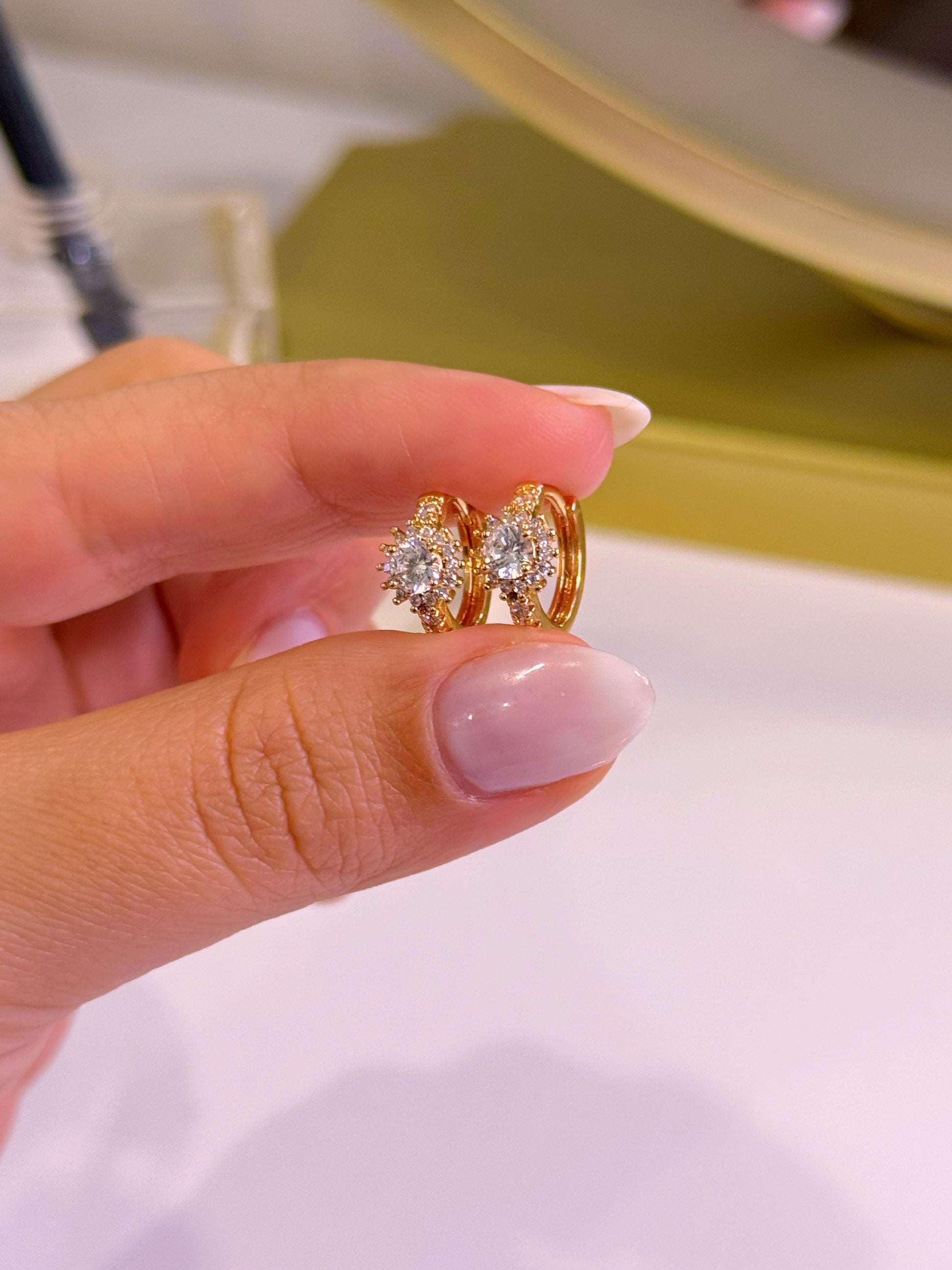 Argolinhas estrelinha em brilhantes | Rose Gold