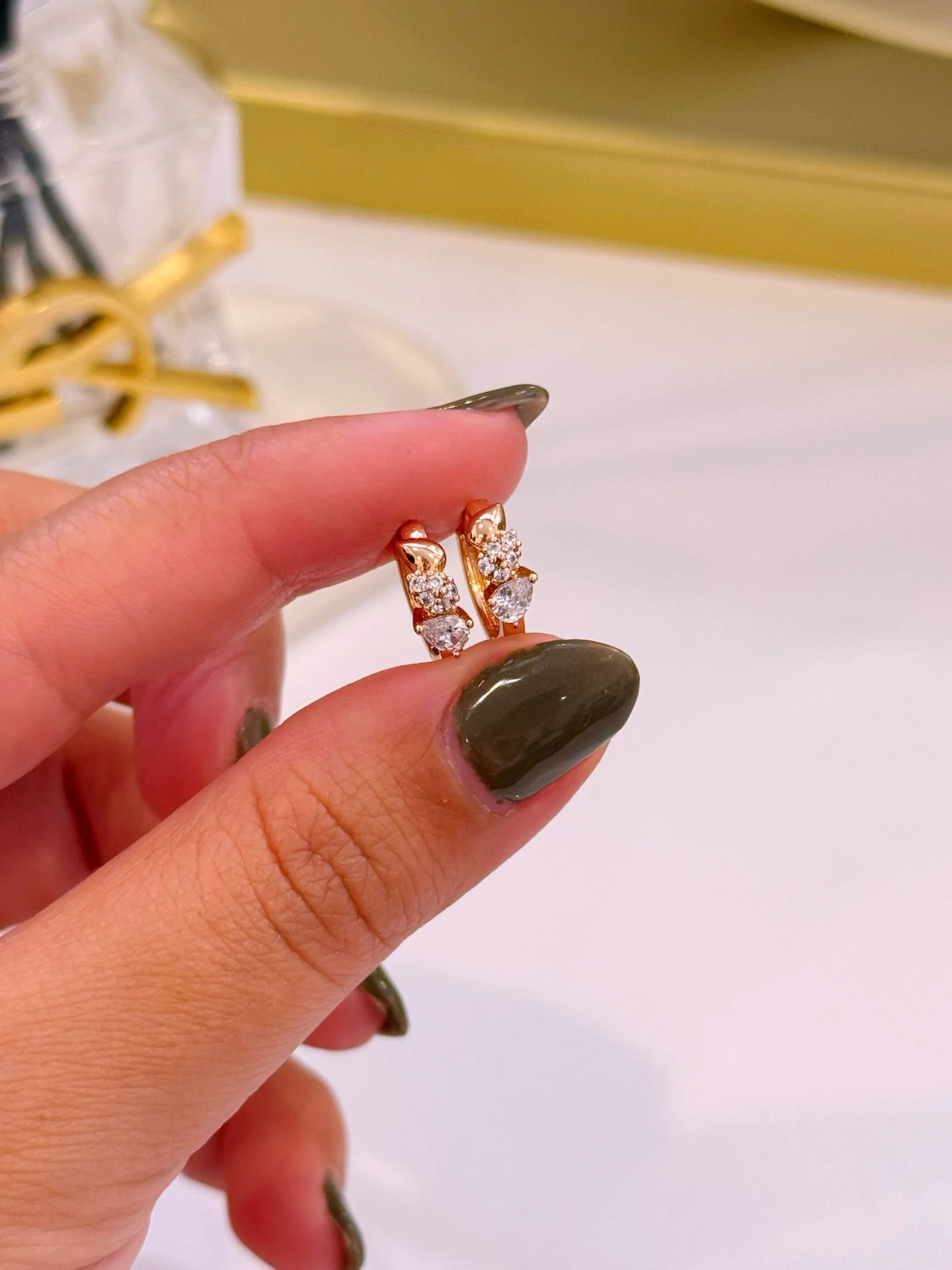 Argolinhas efeito 3 gotinhas | Rose Gold