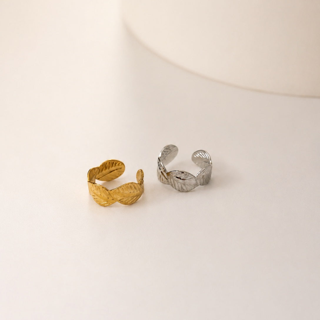 Earcuff ajustável • efeito folhinhas com relevos | 2 Cores