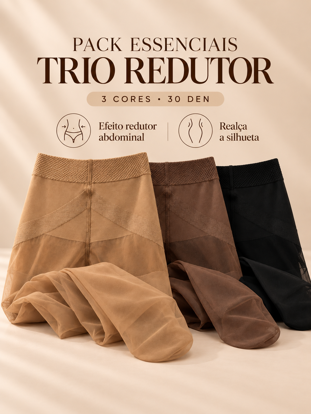 Pack Essenciais - Trio Redutor | Meias mais vendidas 🥇