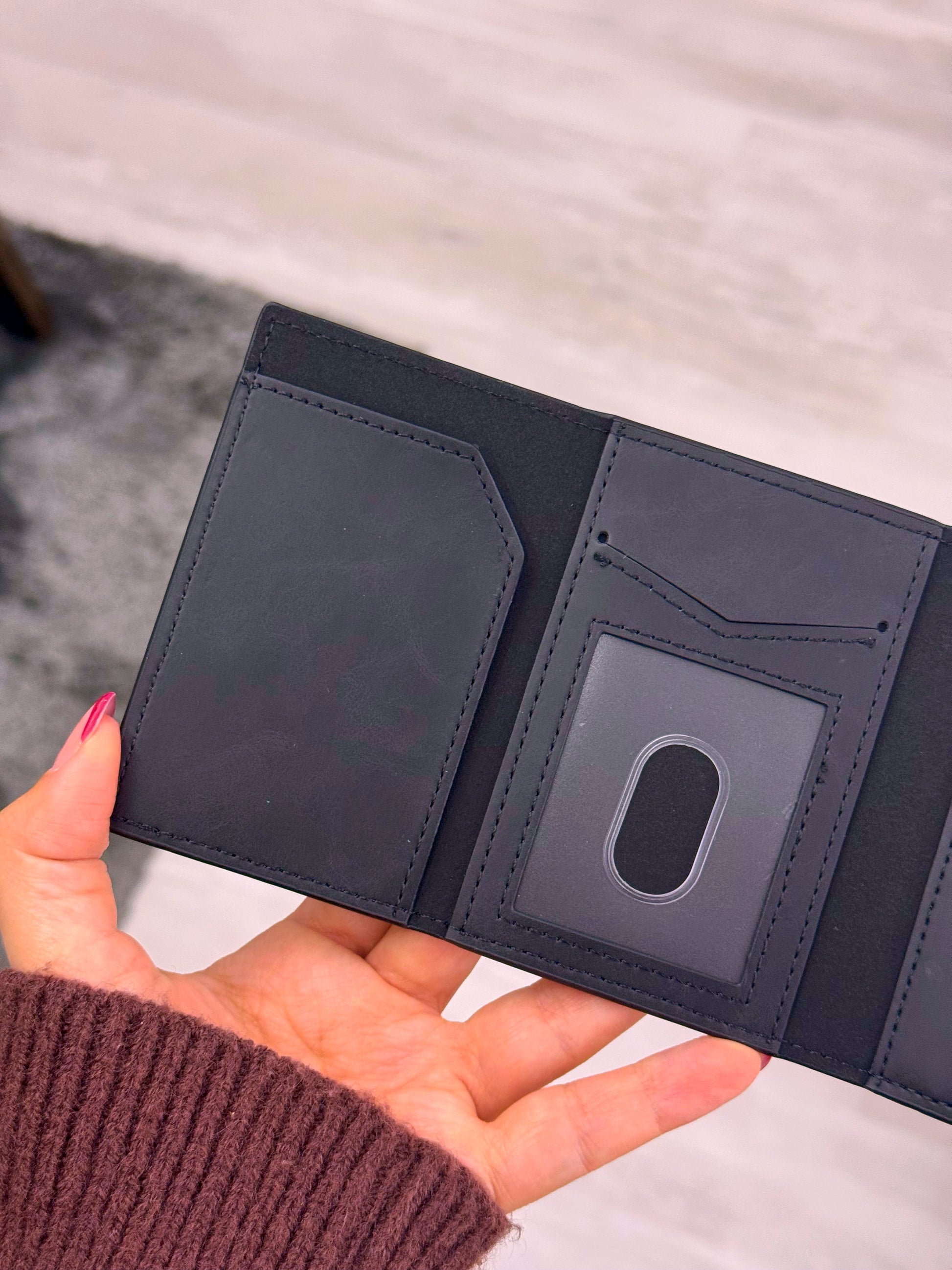 Porta cartões com fecho para moedas | Preto