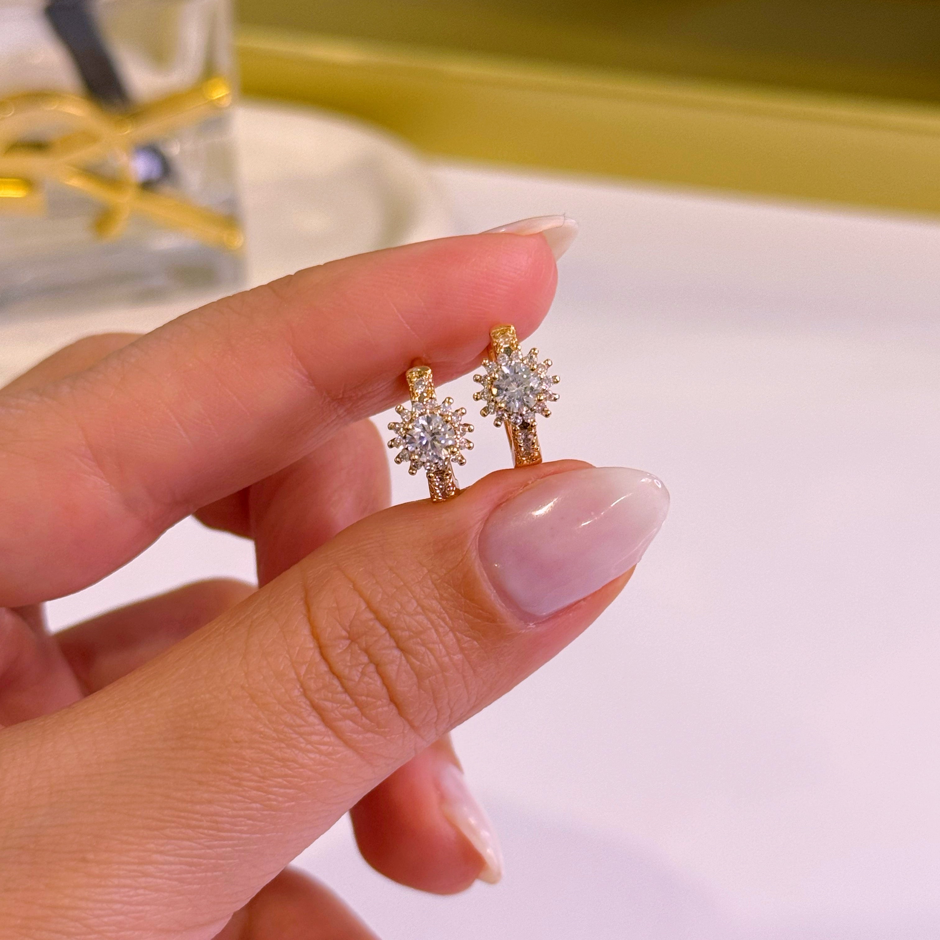 Argolinhas estrelinha em brilhantes | Rose Gold