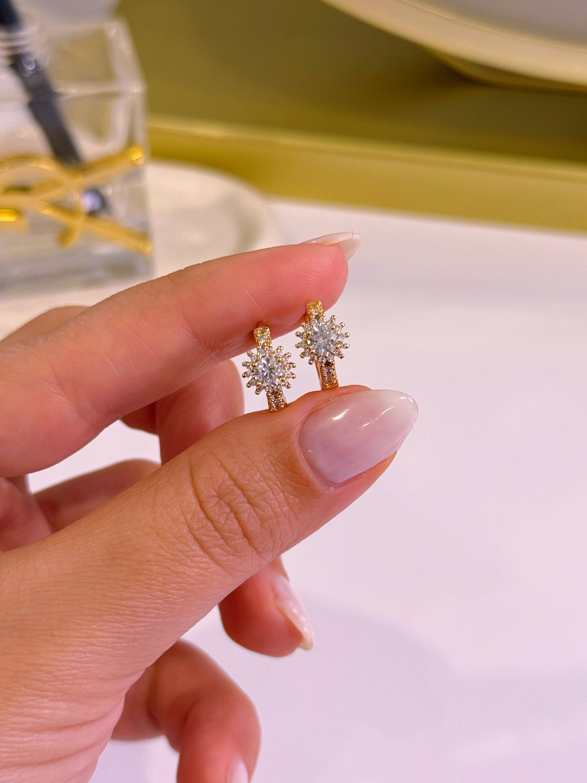 Argolinhas estrelinha em brilhantes | Rose Gold