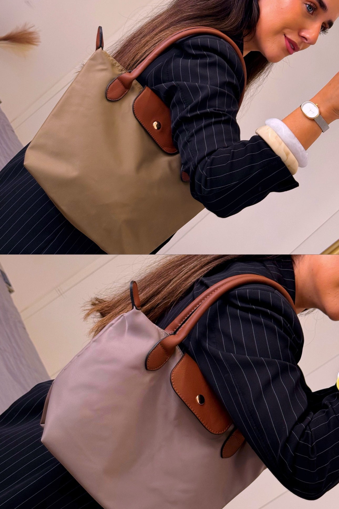 Mala de ombro em Tecido • tamanho M | 2 Cores (Coleção Outono 🍂)