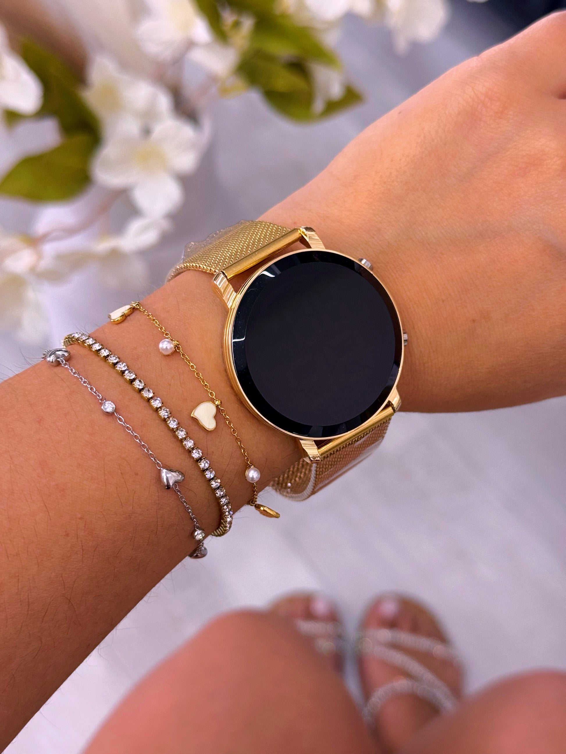 Relógio digital bracelete simples | Dourado