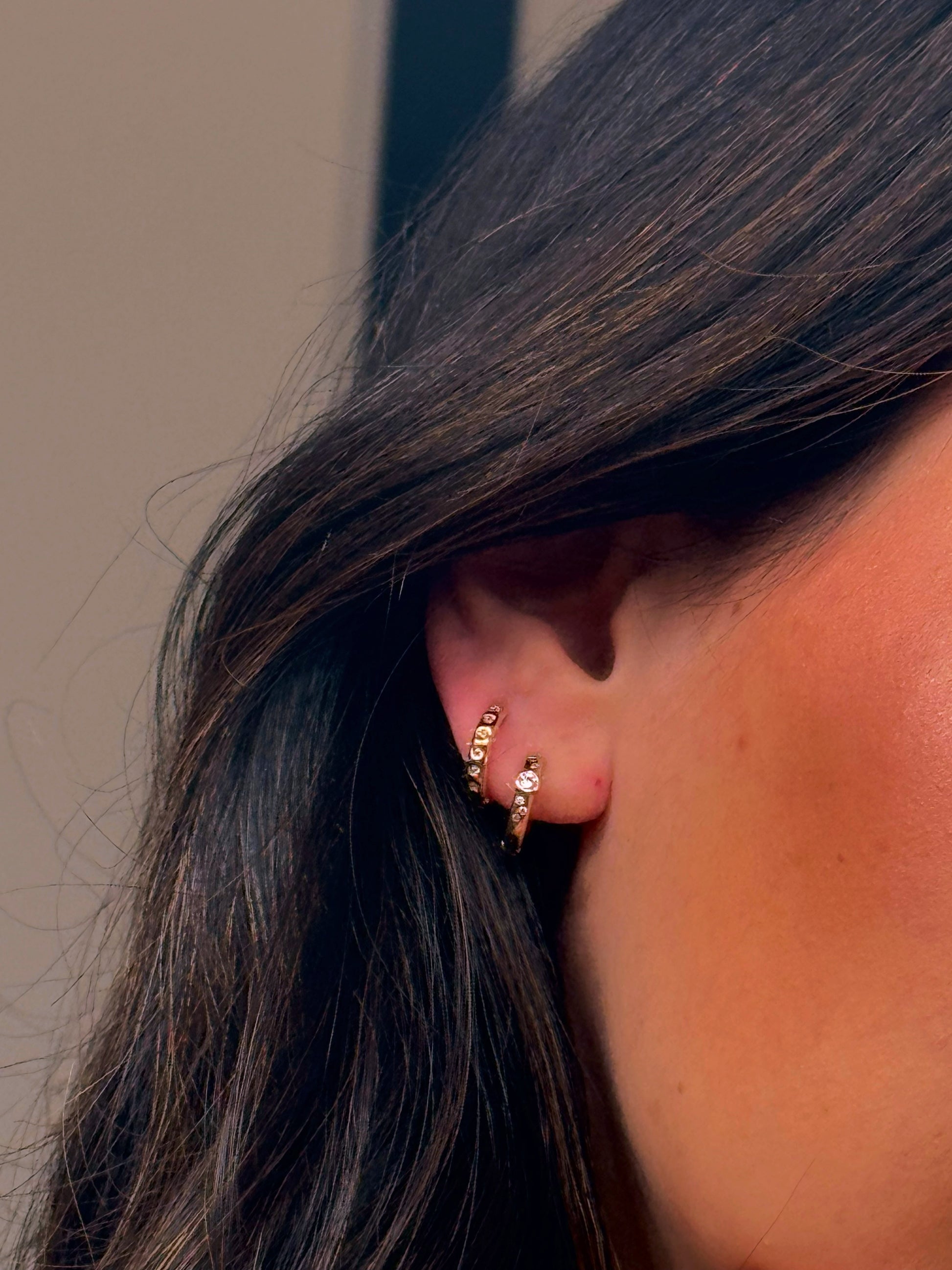Argolinhas com corações em brilhantes | Rose Gold