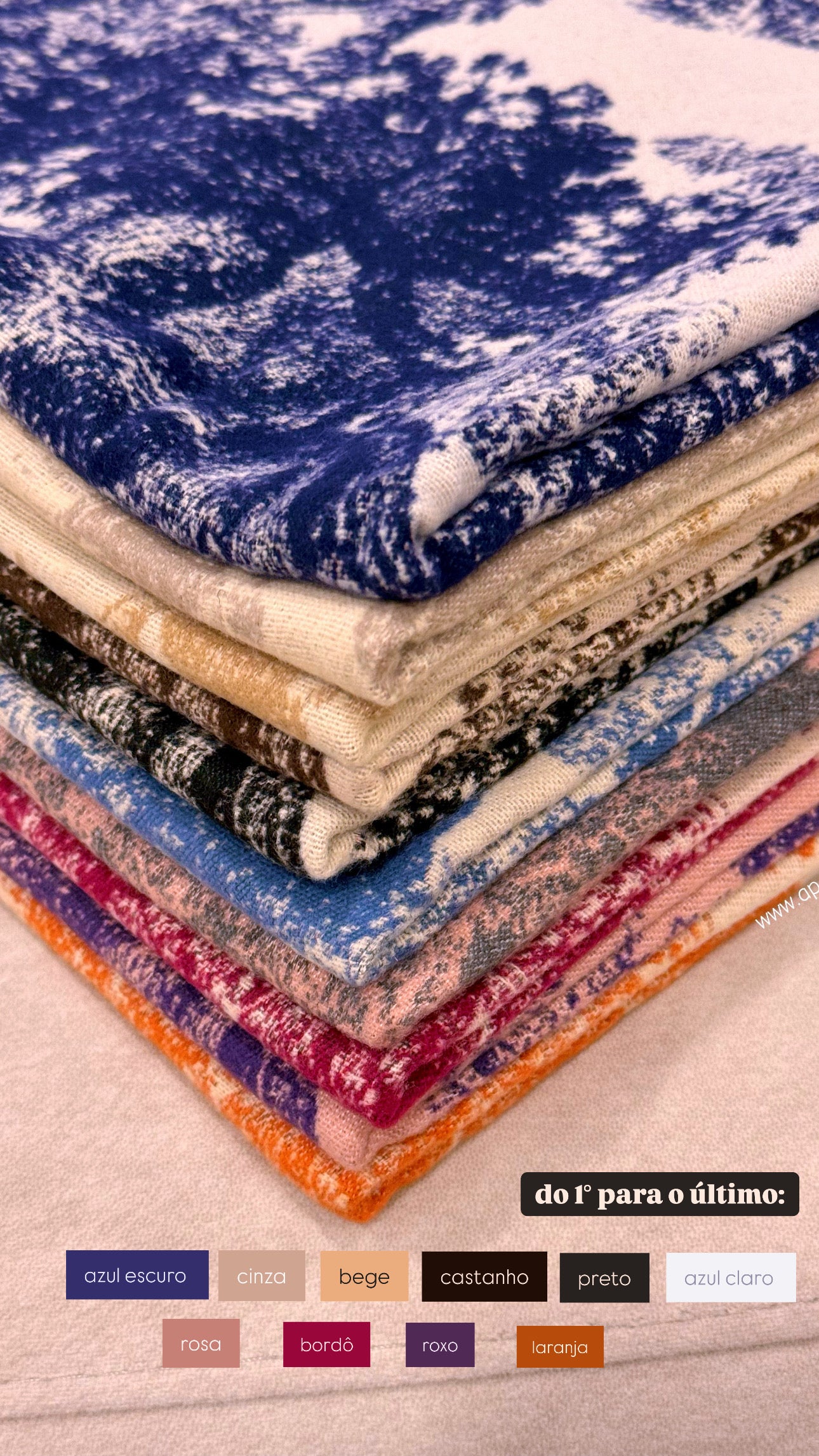Manta/Cachecol com padrão | 10 Cores