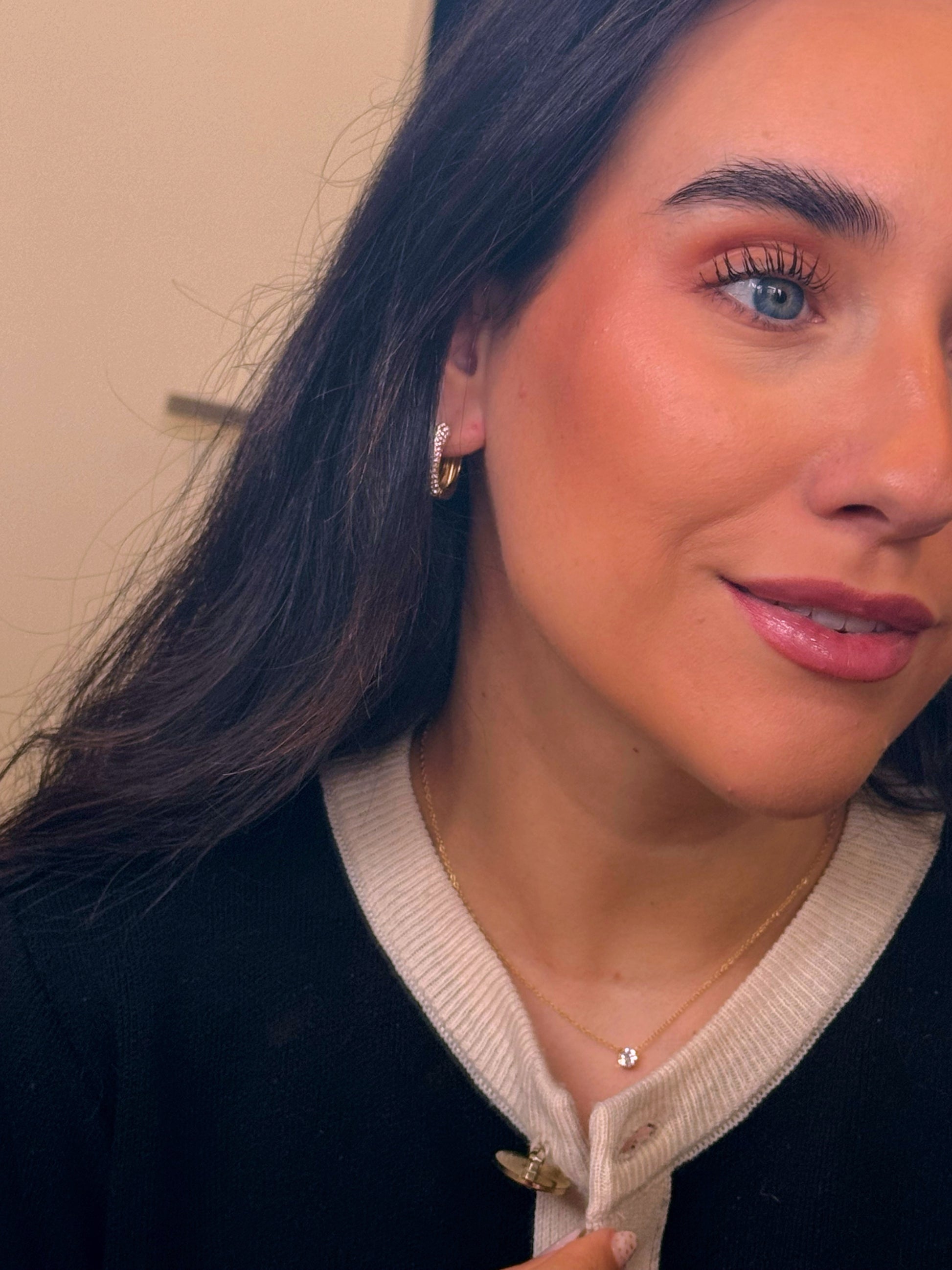 Colar malha fininha com ponto de luz | Dourado