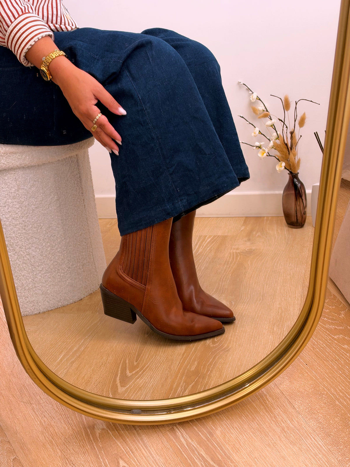 Botim elegante com salto | Camel