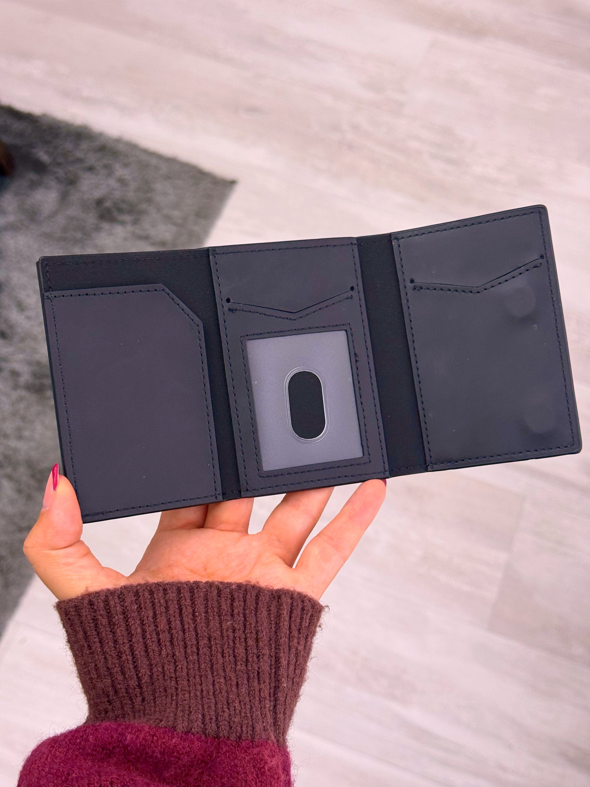 Porta cartões com fecho para moedas | Preto