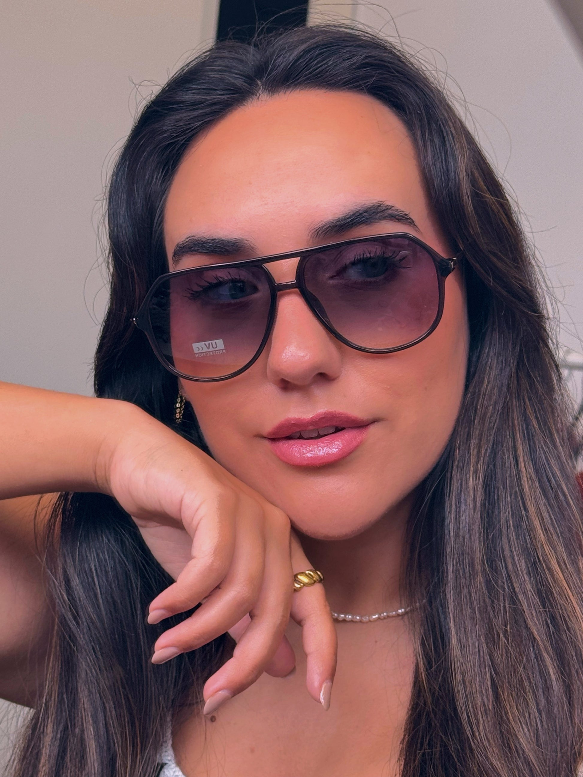 Óculos de massa estilo aviador | Cinza