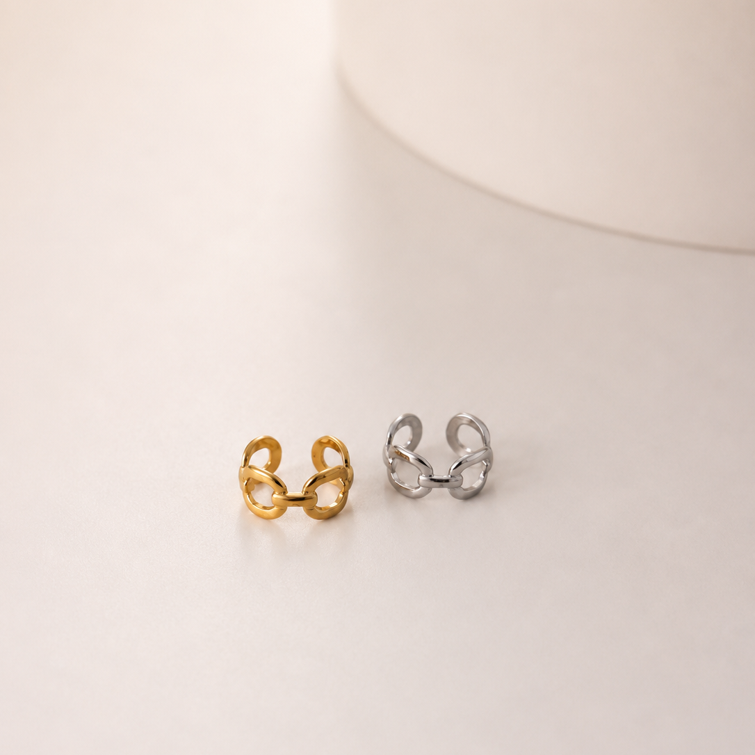 Earcuff ajustável • efeito corrente | 2 Cores