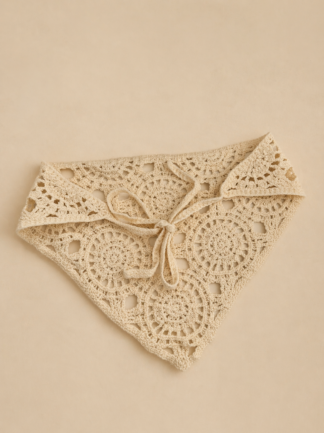 Bandana multifuncional em croché | Bege