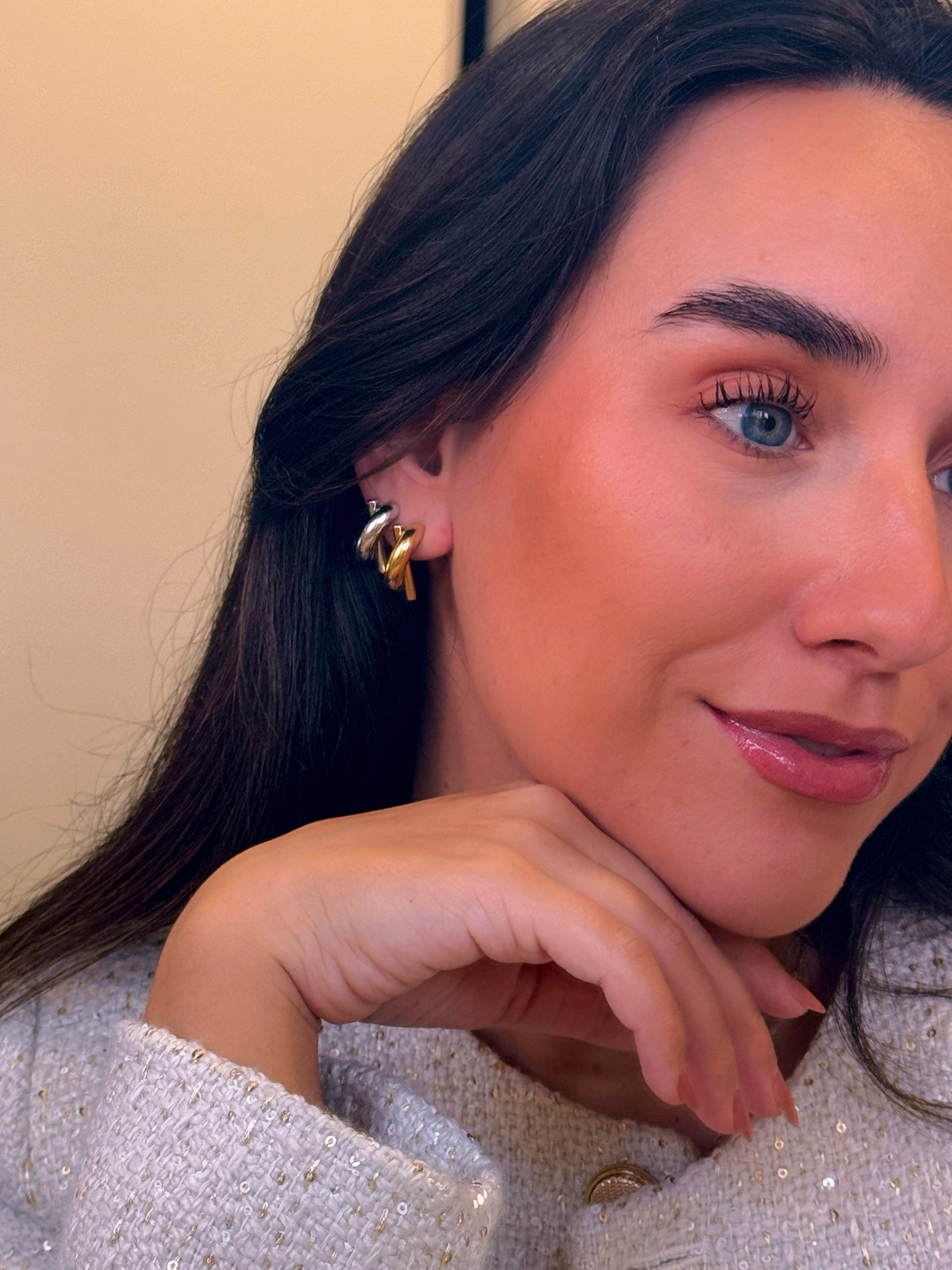 Argolas lisas com barra em aço inoxidável | 2 Cores