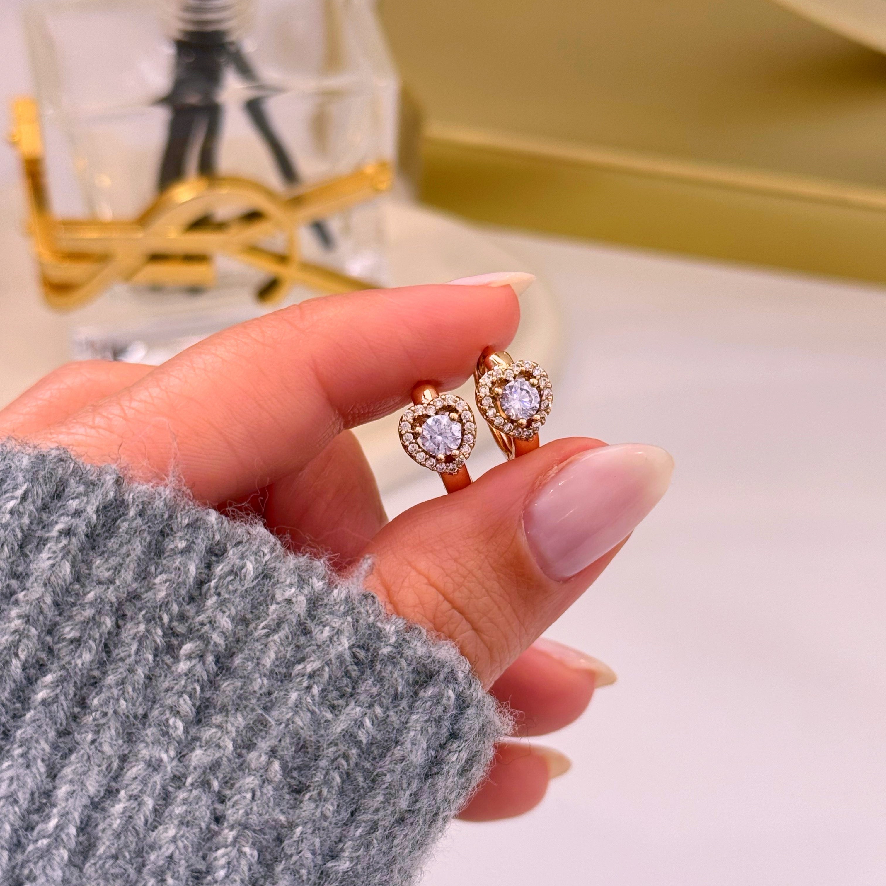 Argolinhas coração preenchido com brilhantes | Rose Gold