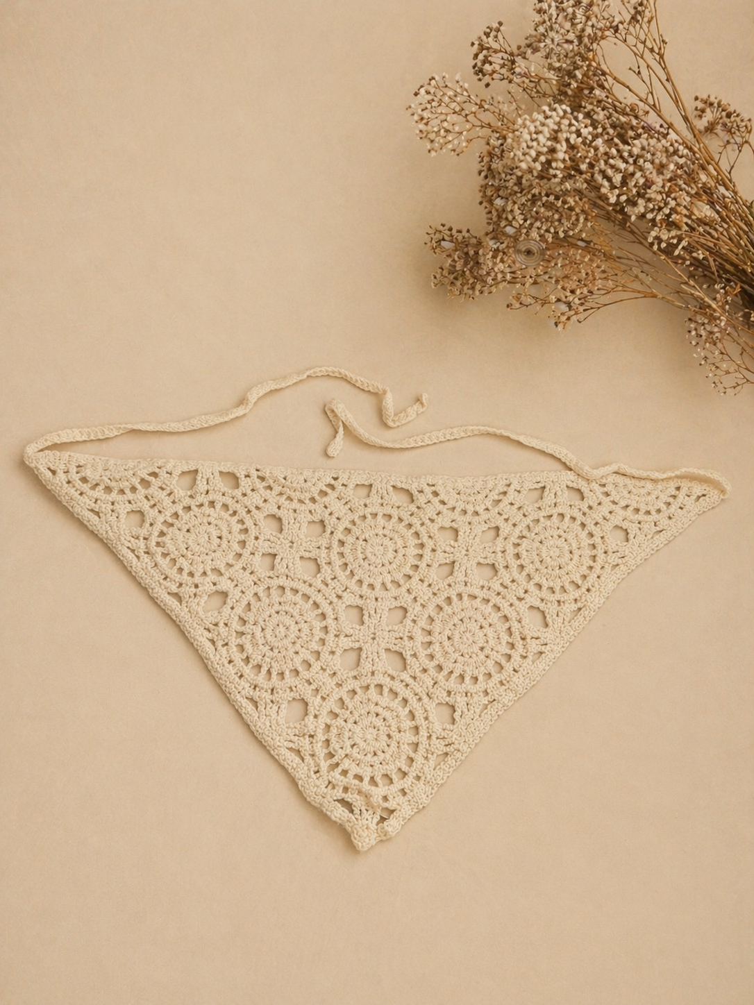 Bandana multifuncional em croché | Bege