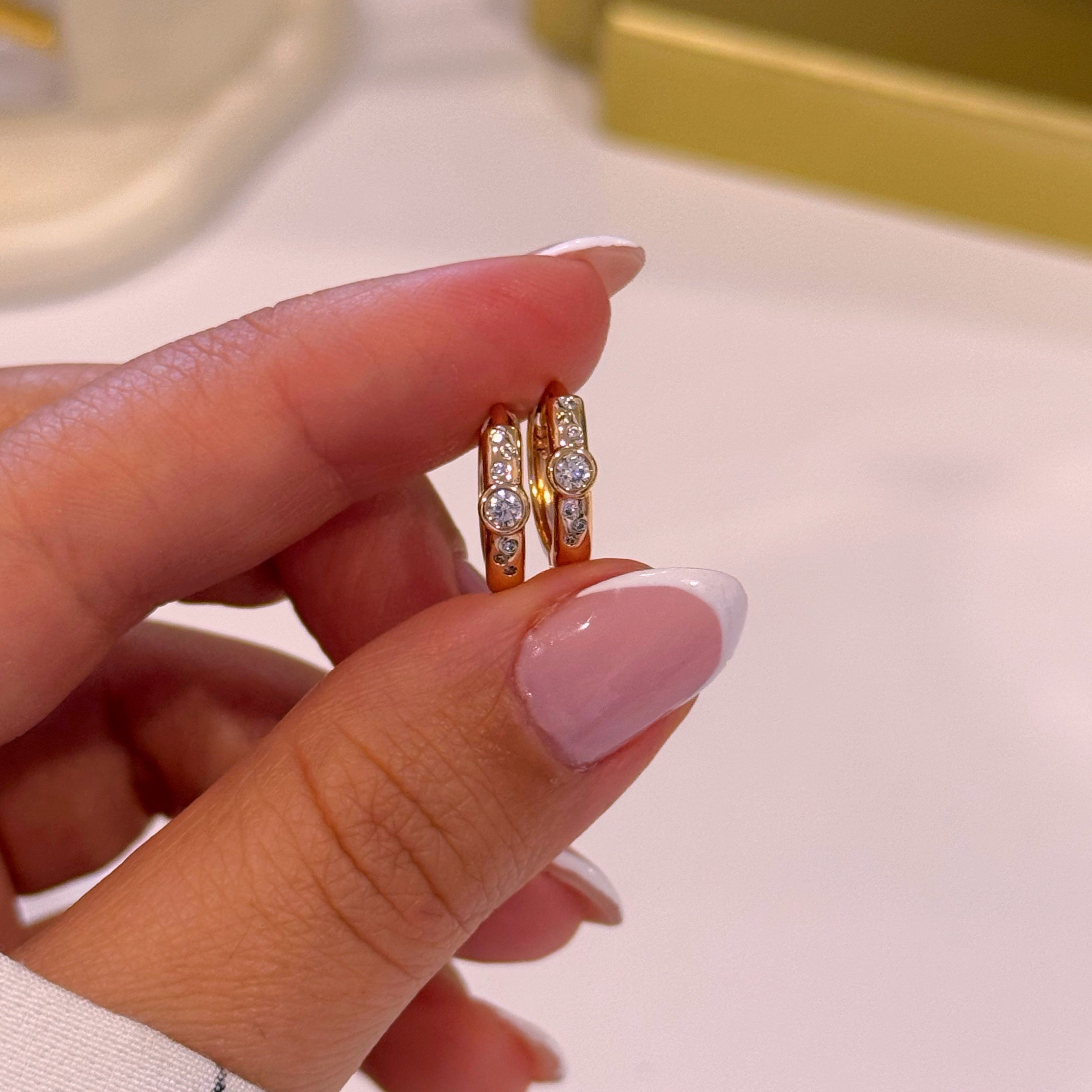 Argolinhas com brilhantes | Rose Gold