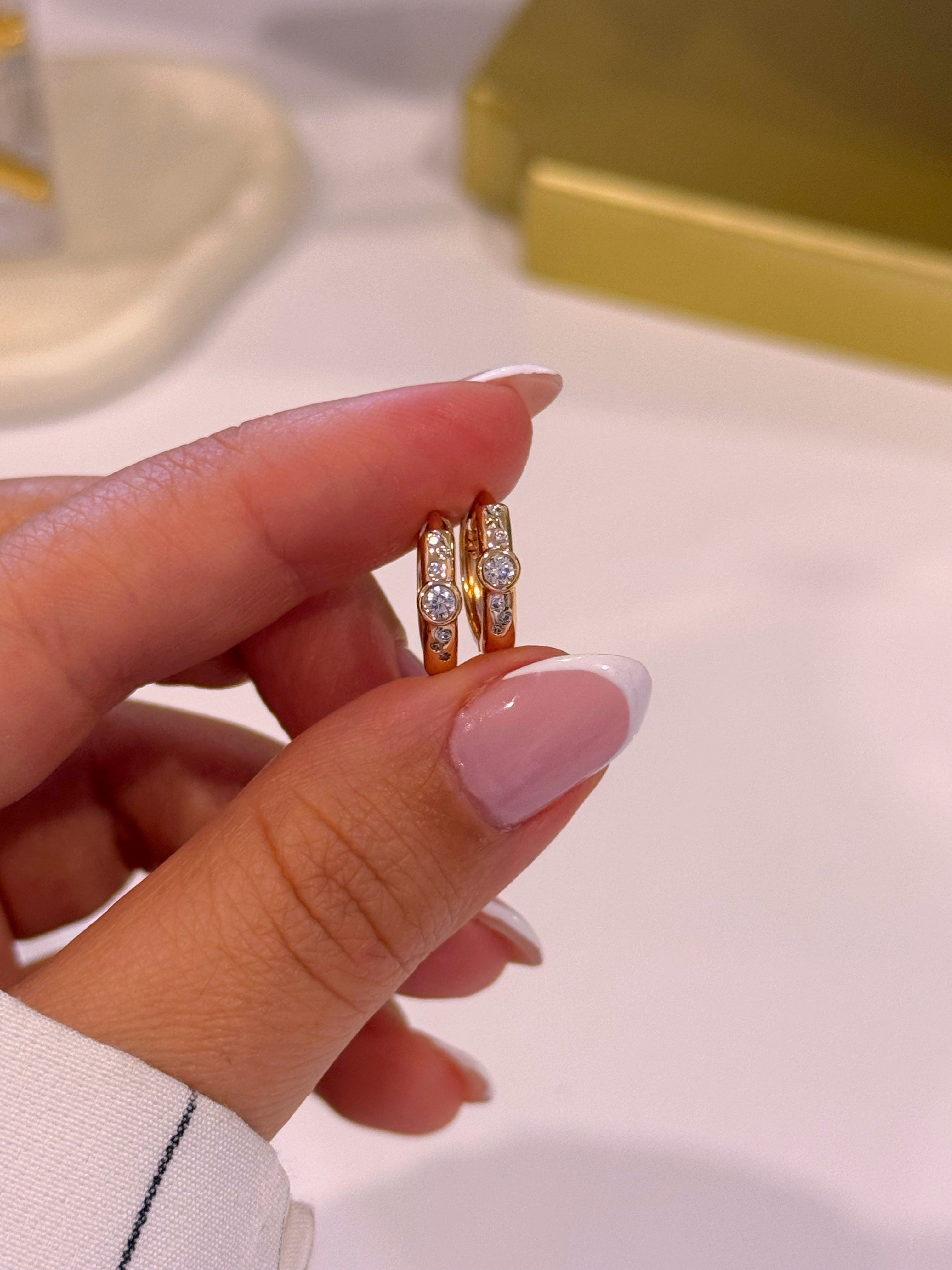 Argolinhas com brilhantes | Rose Gold