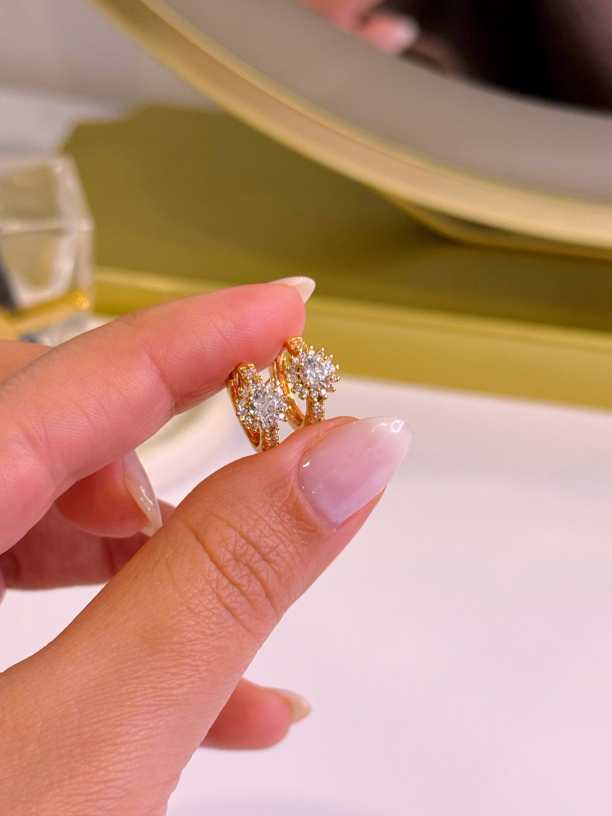 Argolinhas estrelinha em brilhantes | Rose Gold