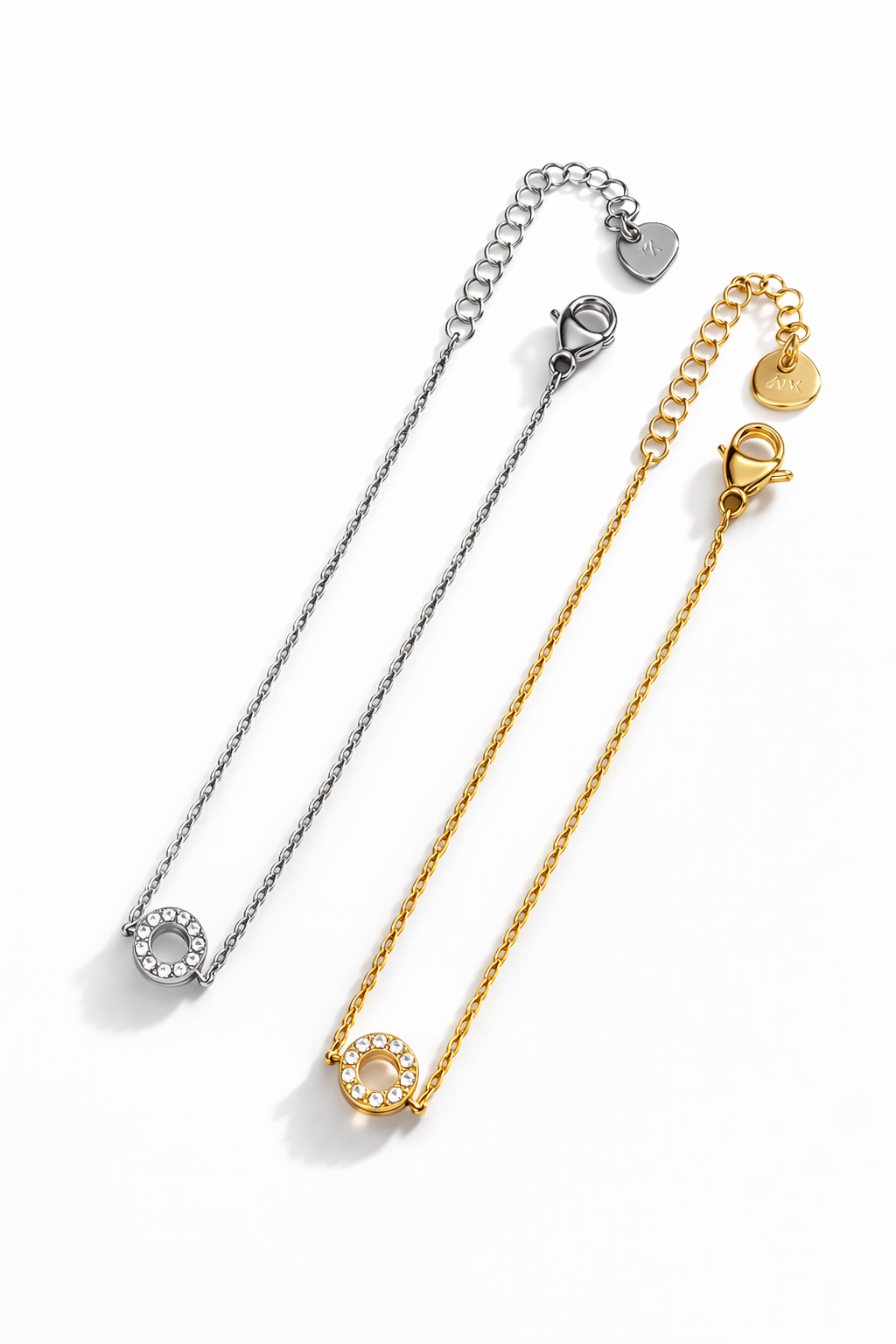 Pulseira elegante com círculo e brilhantes | 2 Cores