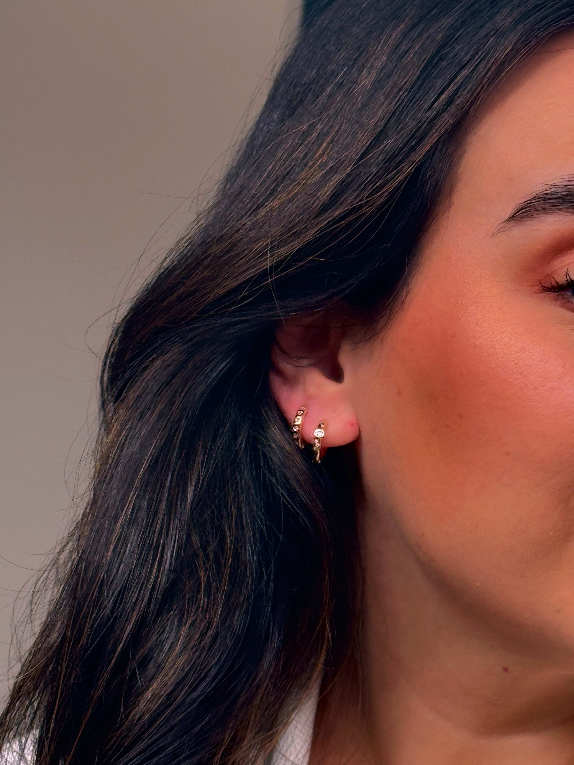 Argolinhas com brilhantes | Rose Gold