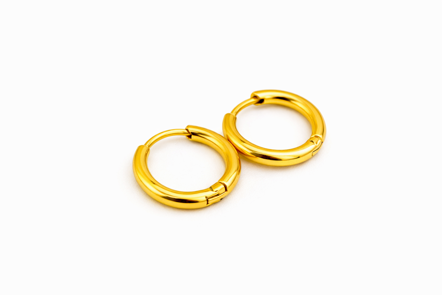 Mini argolinhas lisas em aço inoxidável | 2 cores