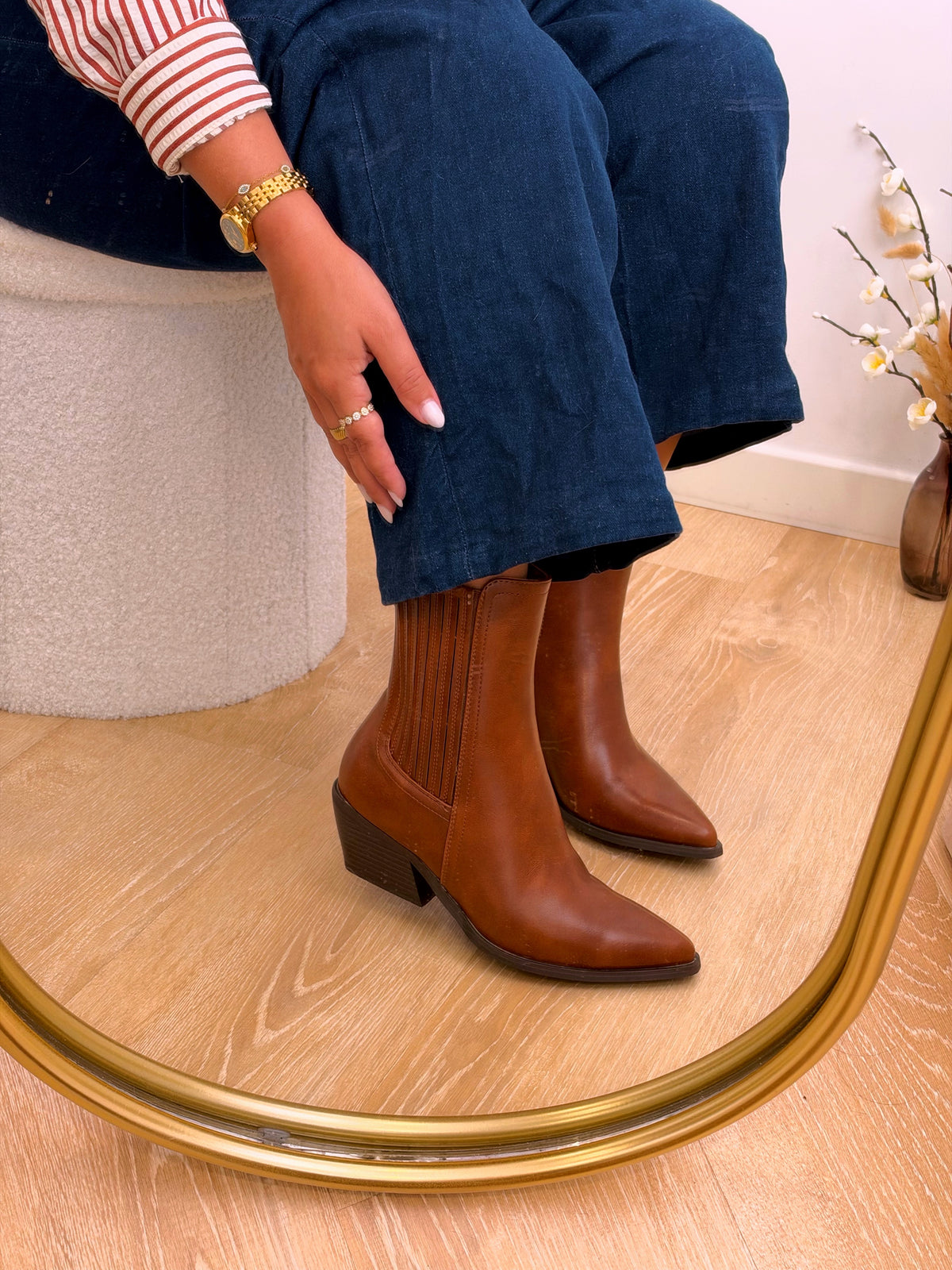 Botim elegante com salto | Camel