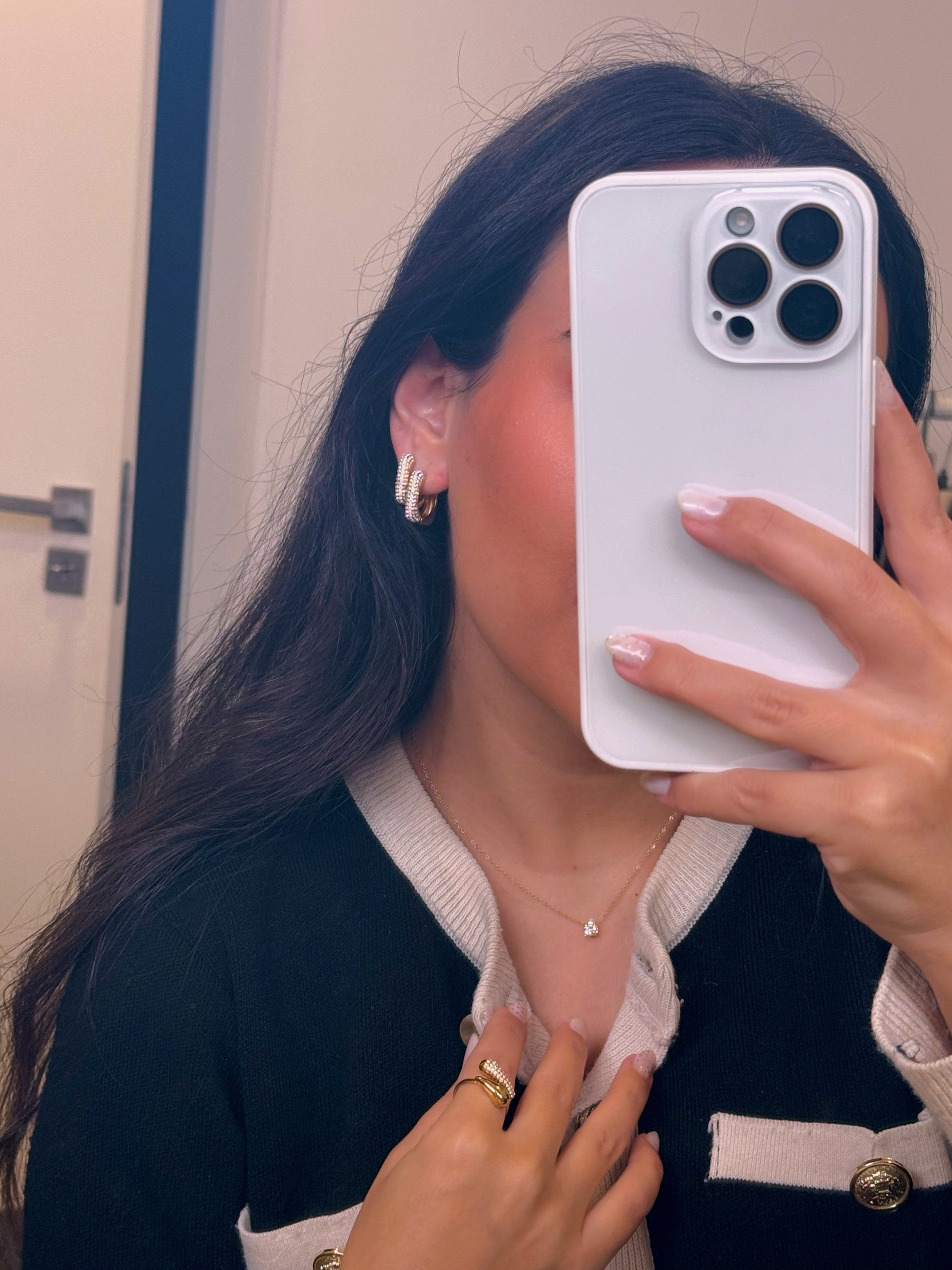 Colar malha fininha com ponto de luz | Dourado