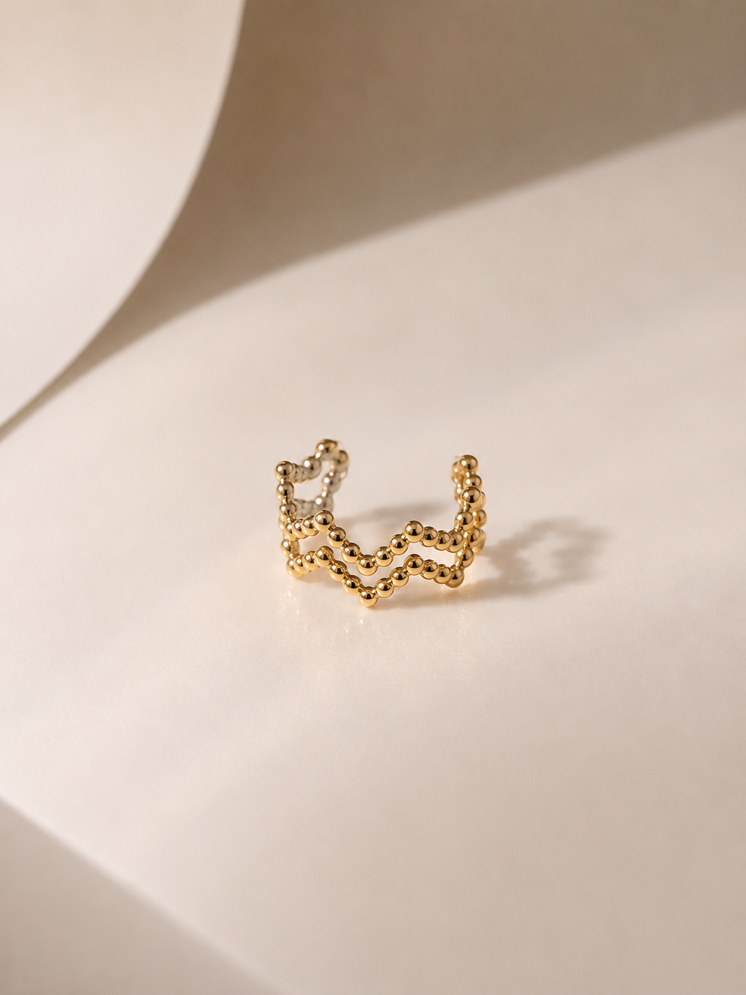 Earcuff ajustável • efeito duplo em zig-zag | Dourado