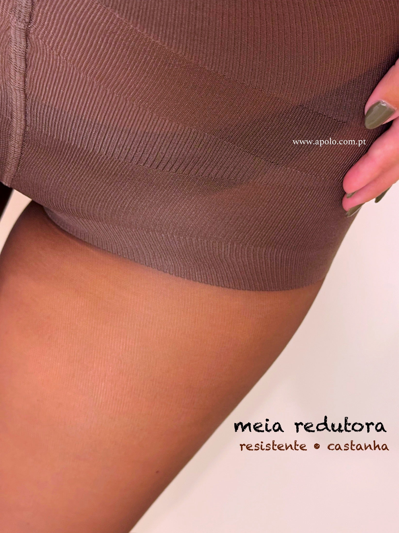 Meia-calça resistente efeito redutor abdômen  | Castanho