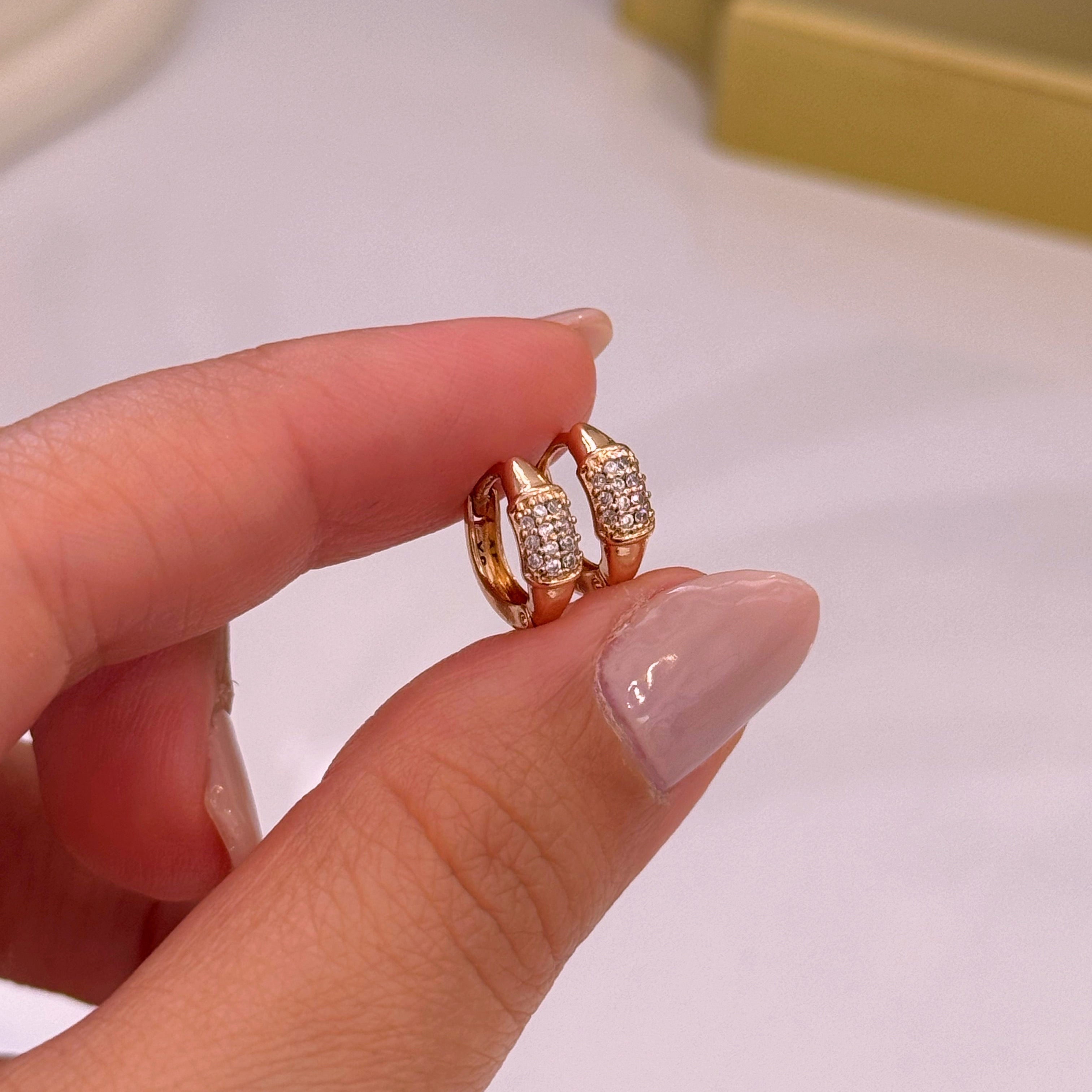 Argolinhas lisas com brilhantes | Rose Gold
