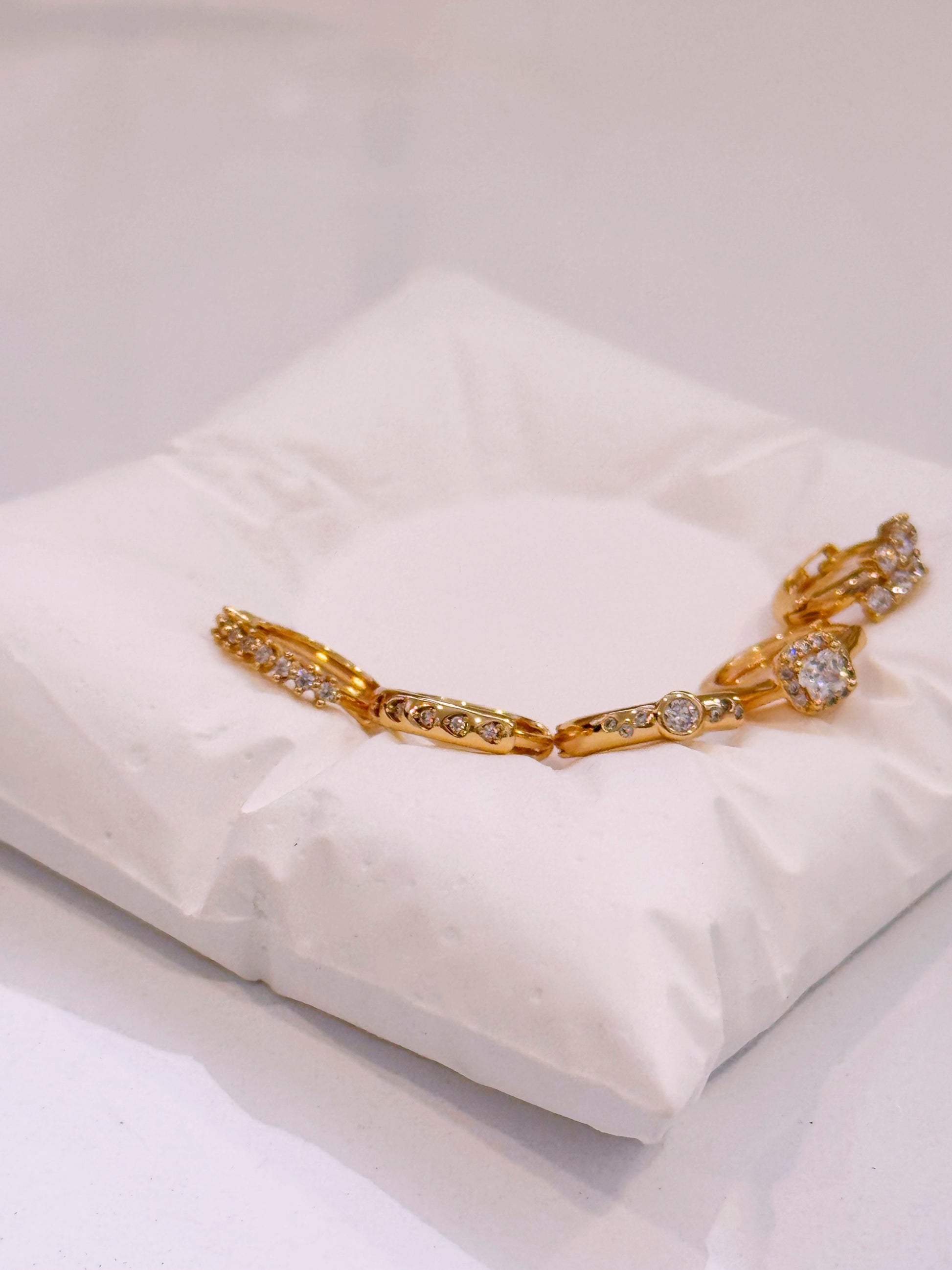 Argolinhas com corações em brilhantes | Rose Gold