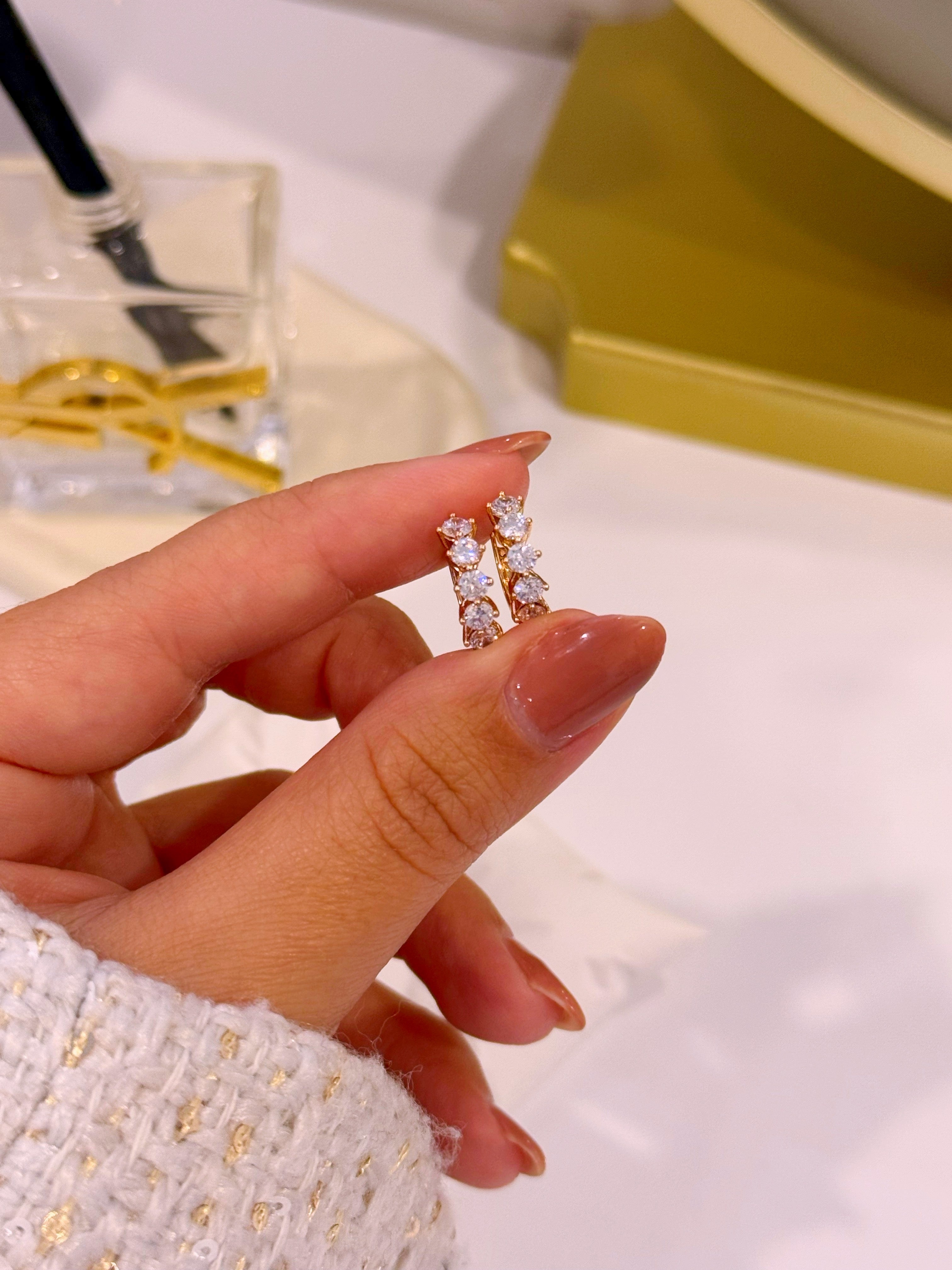 Argolinhas preenchidas com brilhantes | Rose Gold