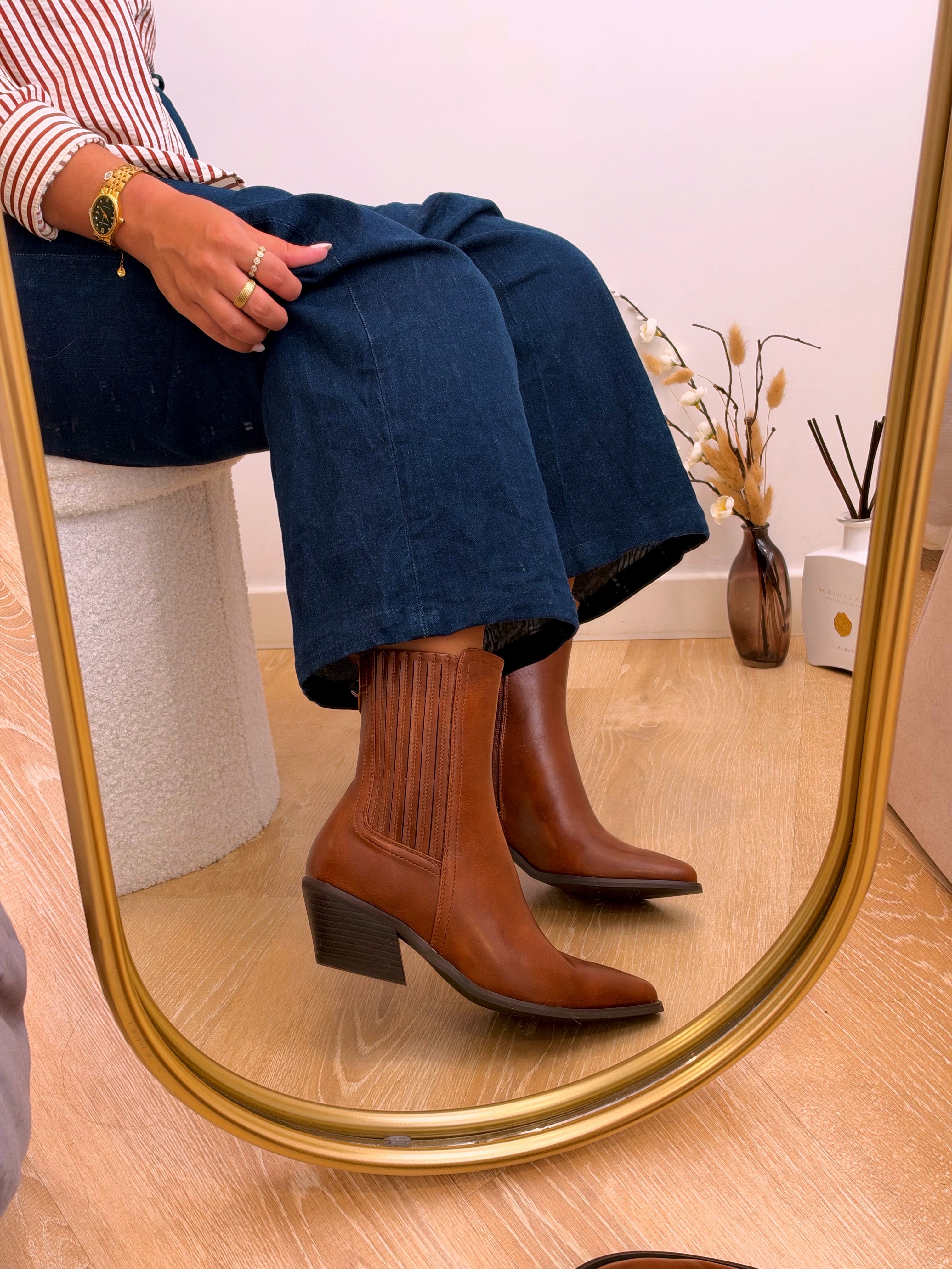 Botim elegante com salto | Camel
