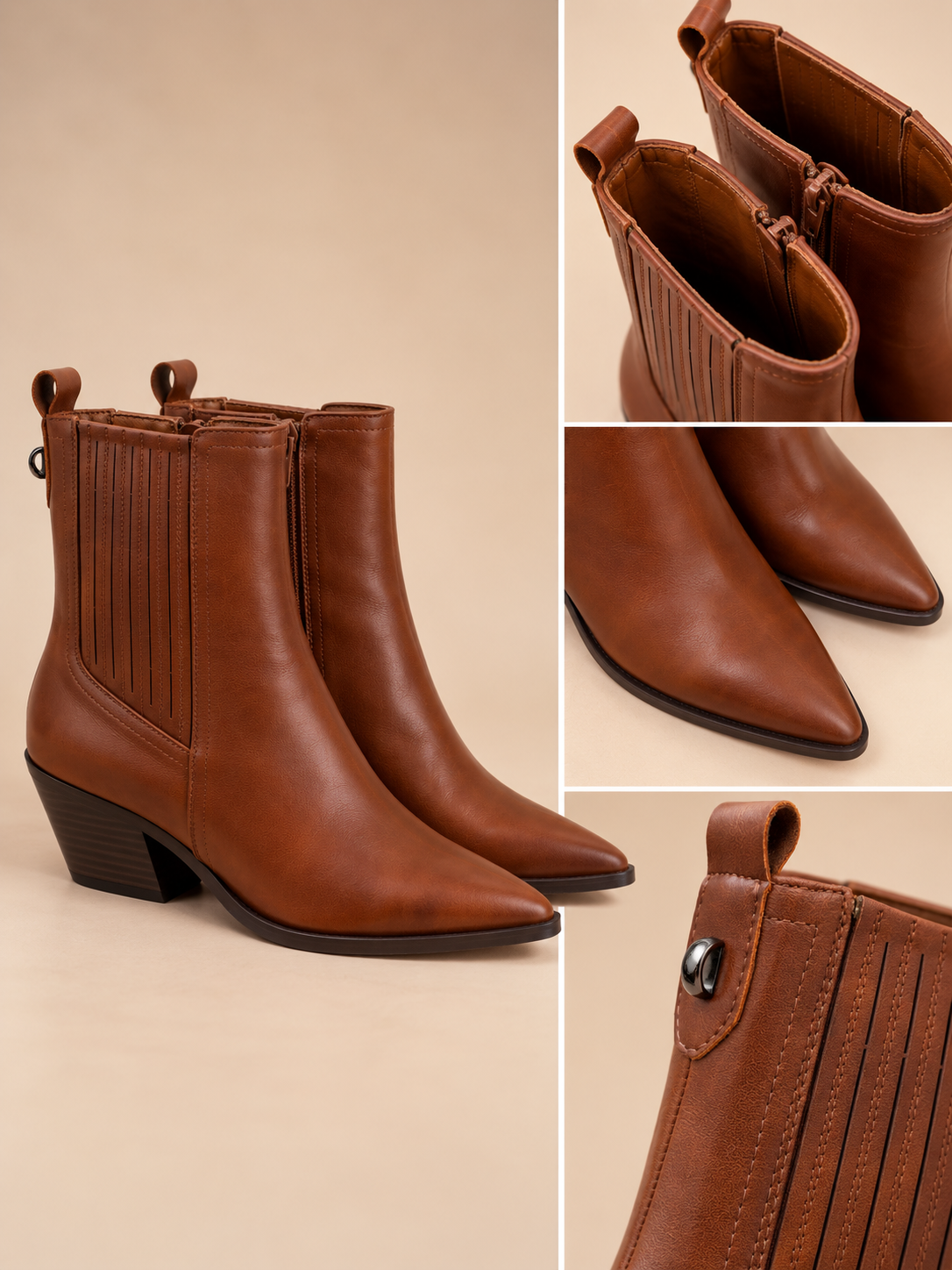 Botim elegante com salto | Camel