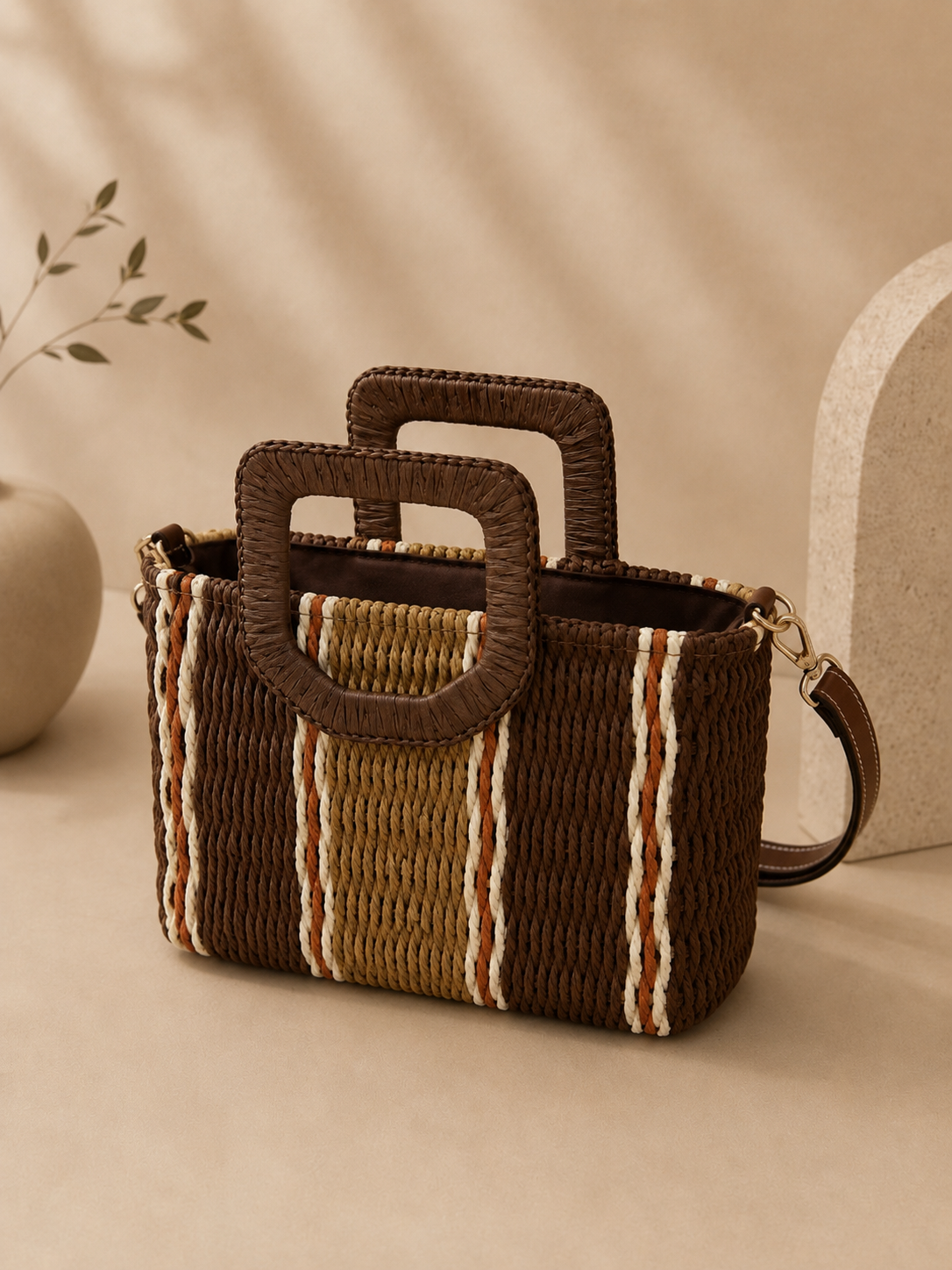 Mala de palha tricolor | 2 Cores